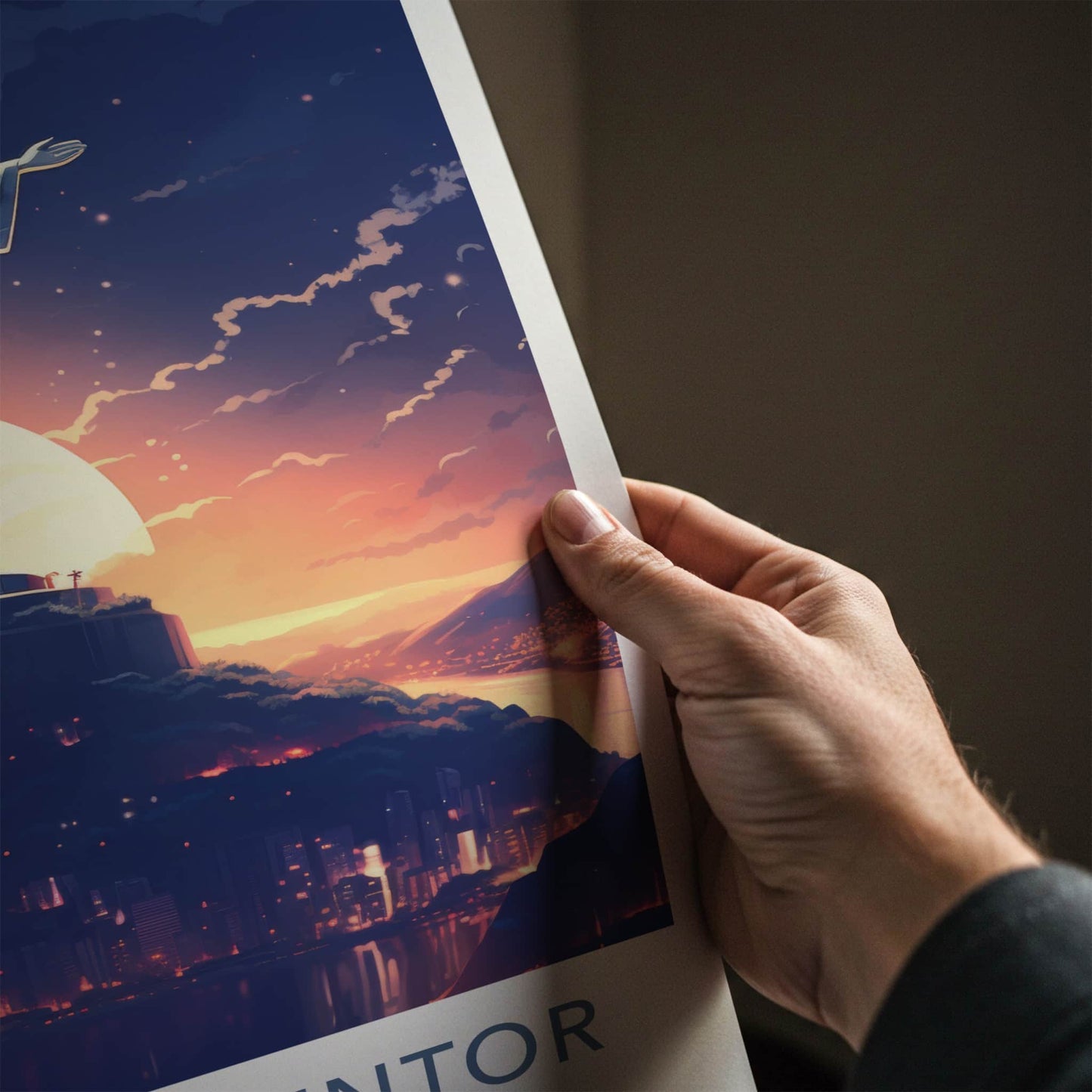 Cristo Redentor Poster - Brazil Travel Art - Redeemer Statue Sunset Wall Decor