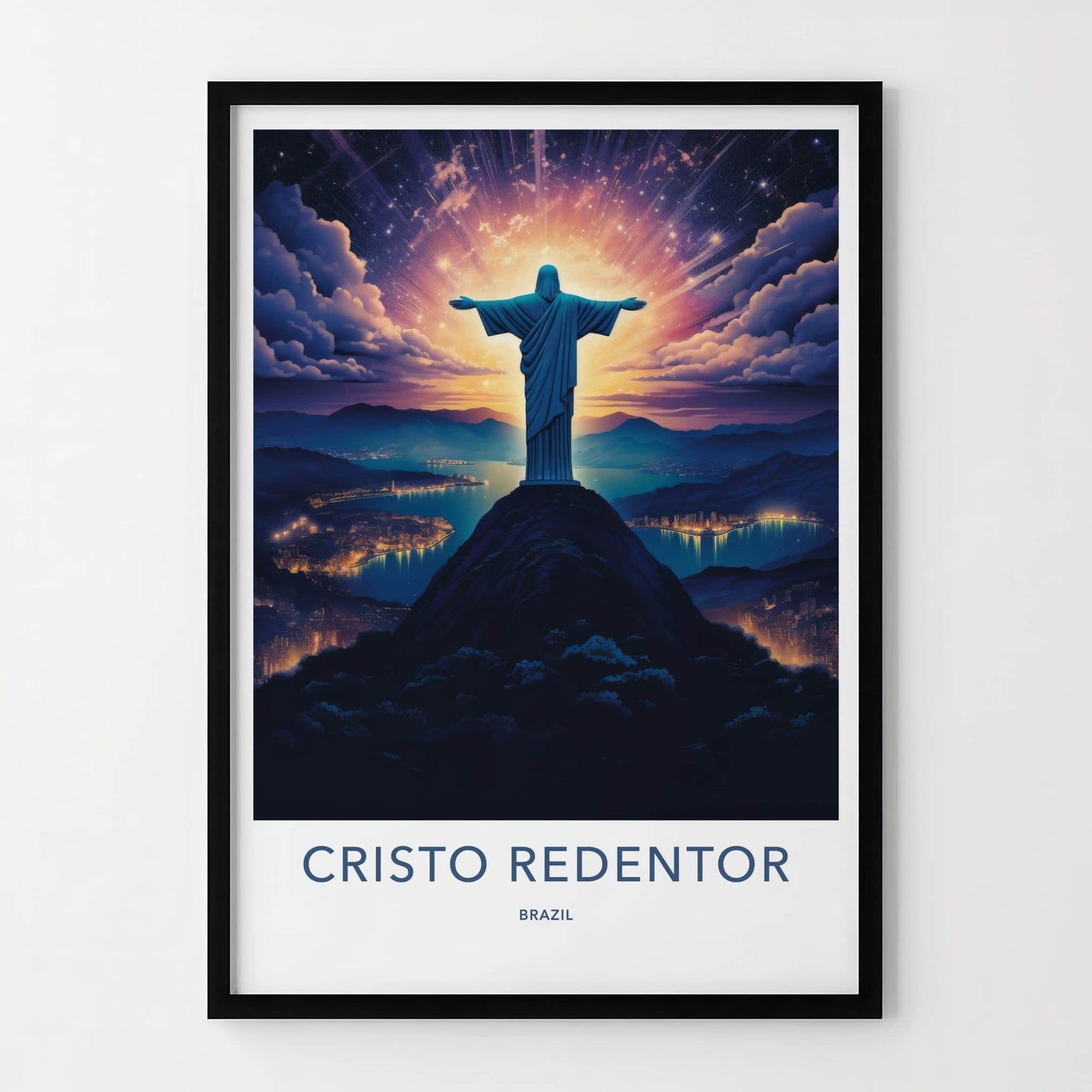 Cristo Redentor Poster - Brazil Wall Art - Cosmic Rays City Home Decor