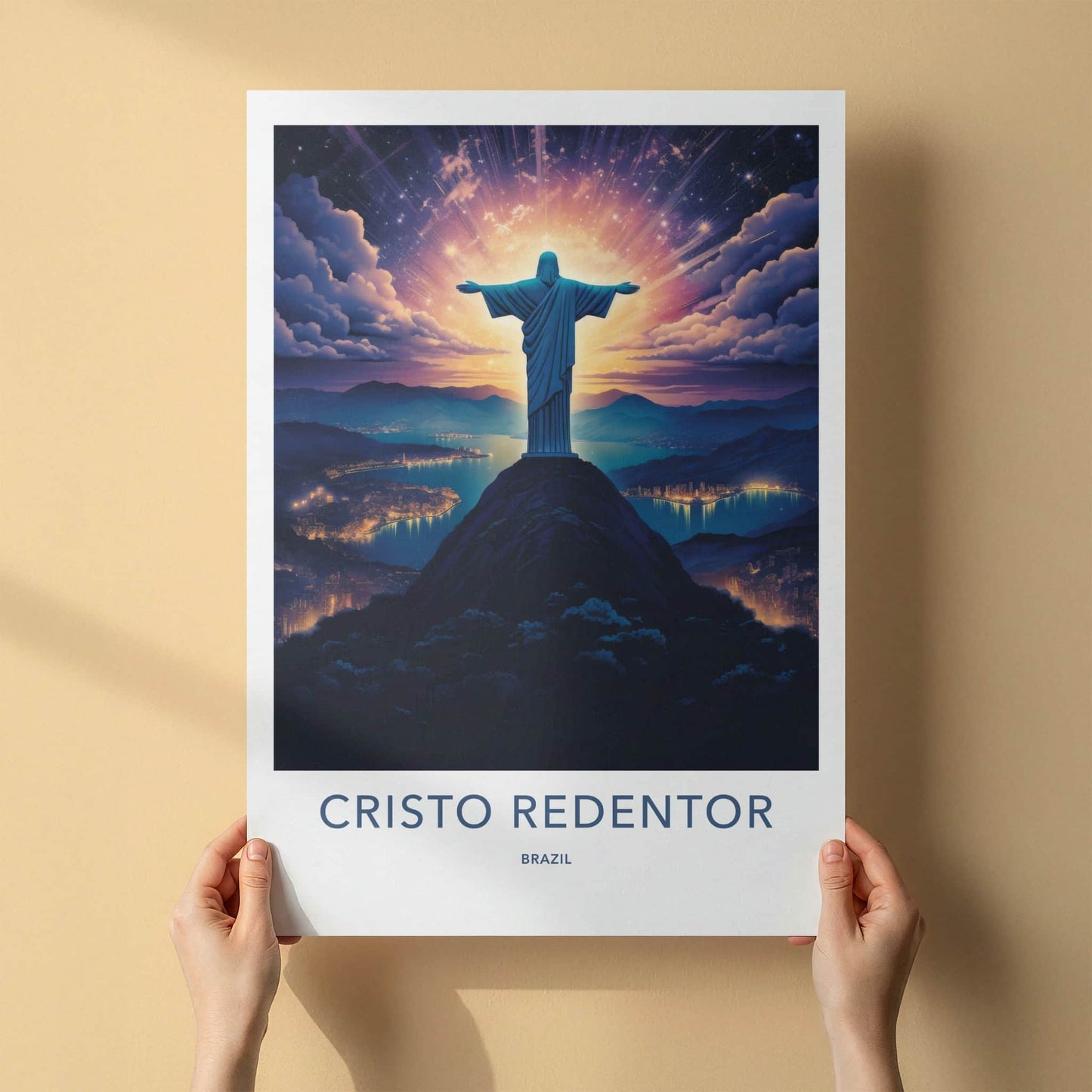Cristo Redentor Poster - Brazil Wall Art - Cosmic Rays City Home Decor
