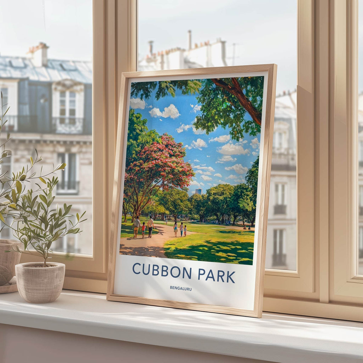 Cubbon Park Poster - India Travel Art - Karnataka Park Path People Home Decor