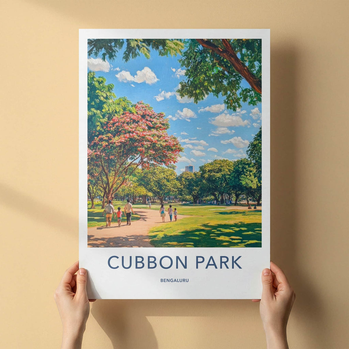 Cubbon Park Poster - India Travel Art - Karnataka Park Path People Home Decor