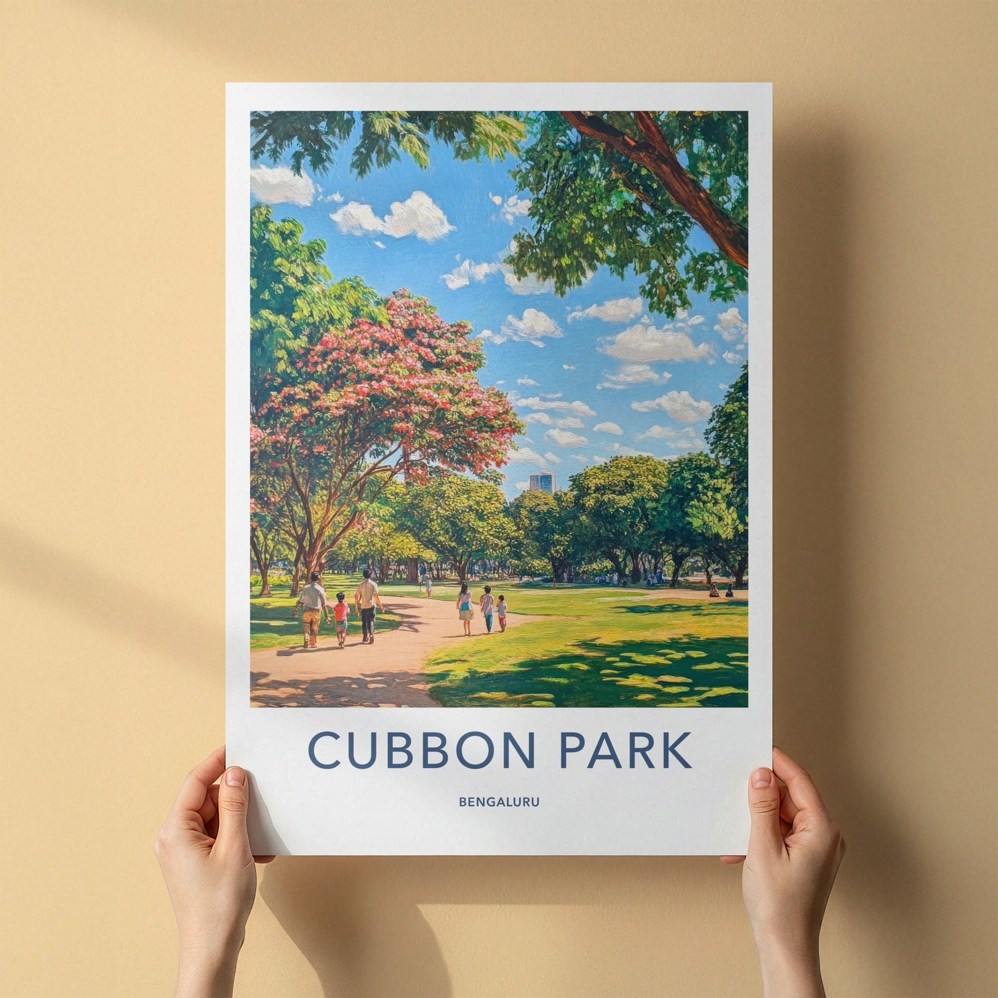 Cubbon Park Poster - India Travel Art - Karnataka Park Path People Home Decor