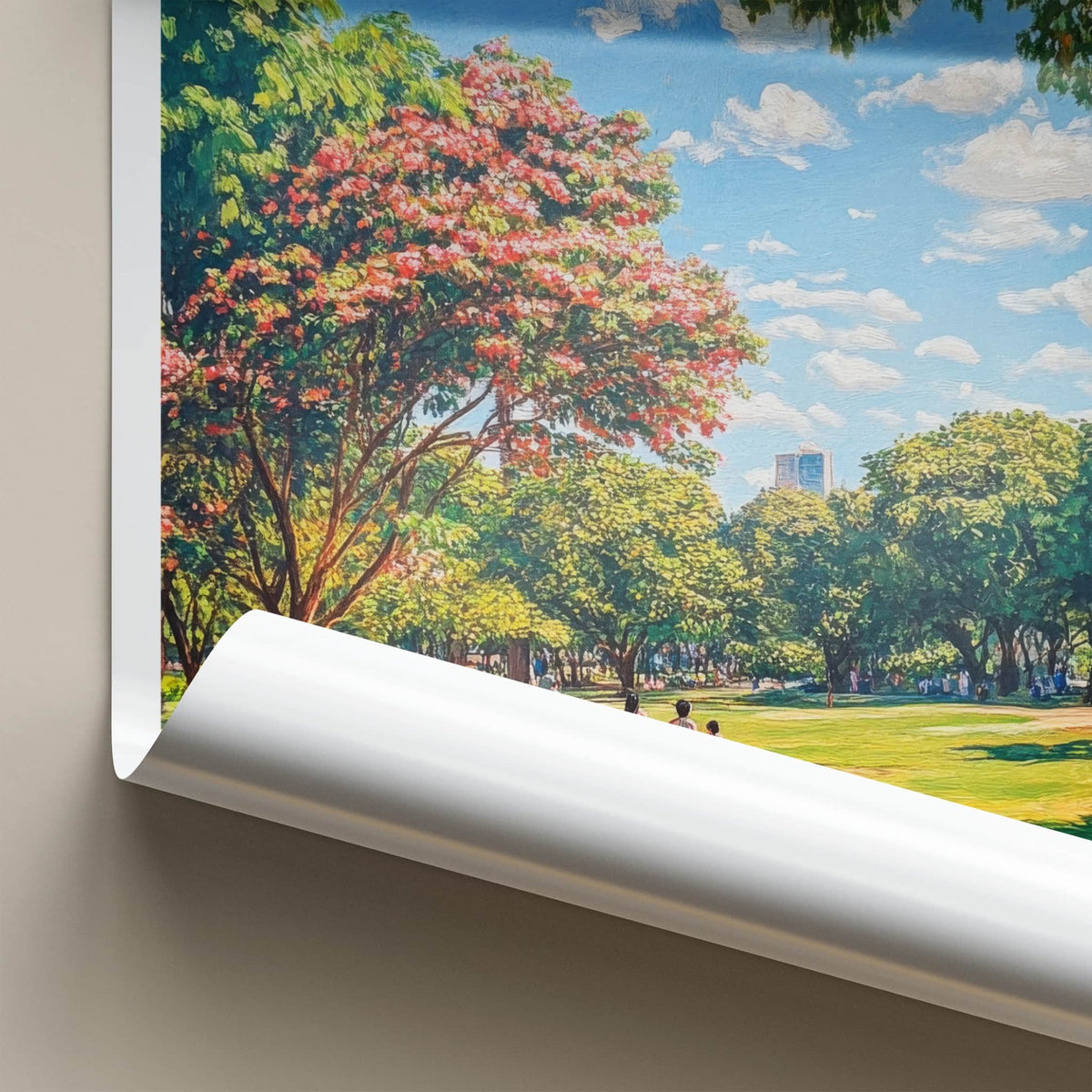 Cubbon Park Poster - India Travel Art - Karnataka Park Path People Home Decor