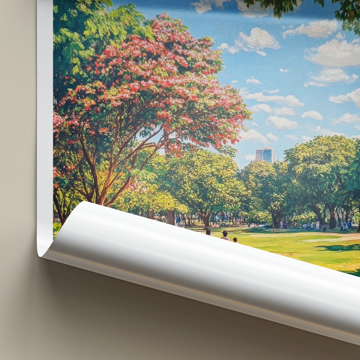 Cubbon Park Poster - India Travel Art - Karnataka Park Path People Home Decor