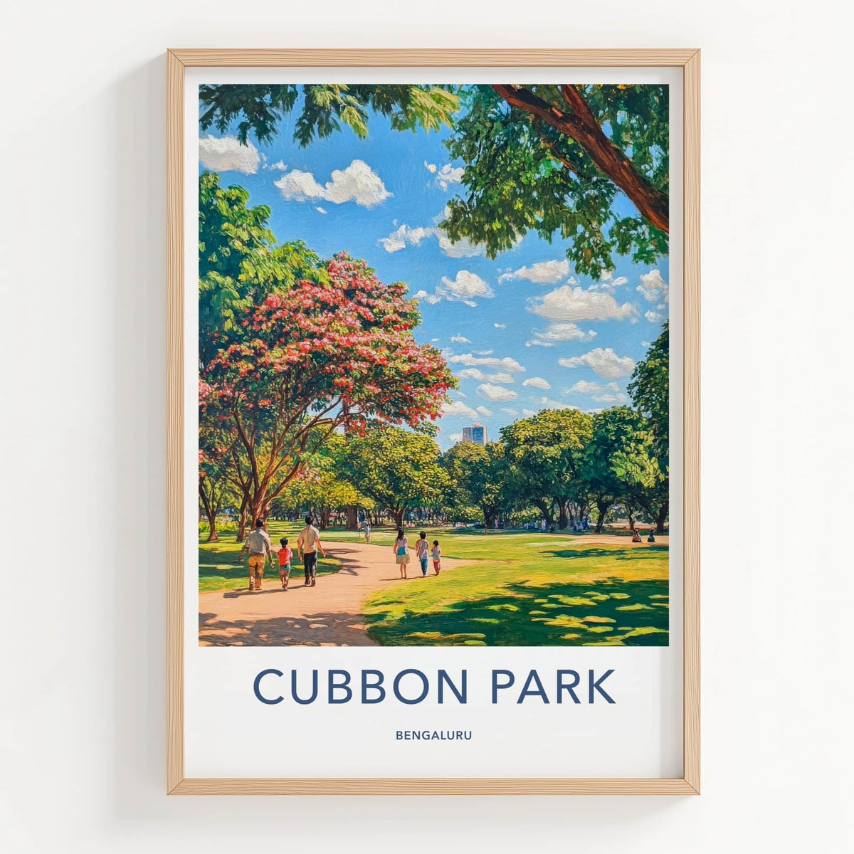 Cubbon Park Poster - India Travel Art - Karnataka Park Path People Home Decor