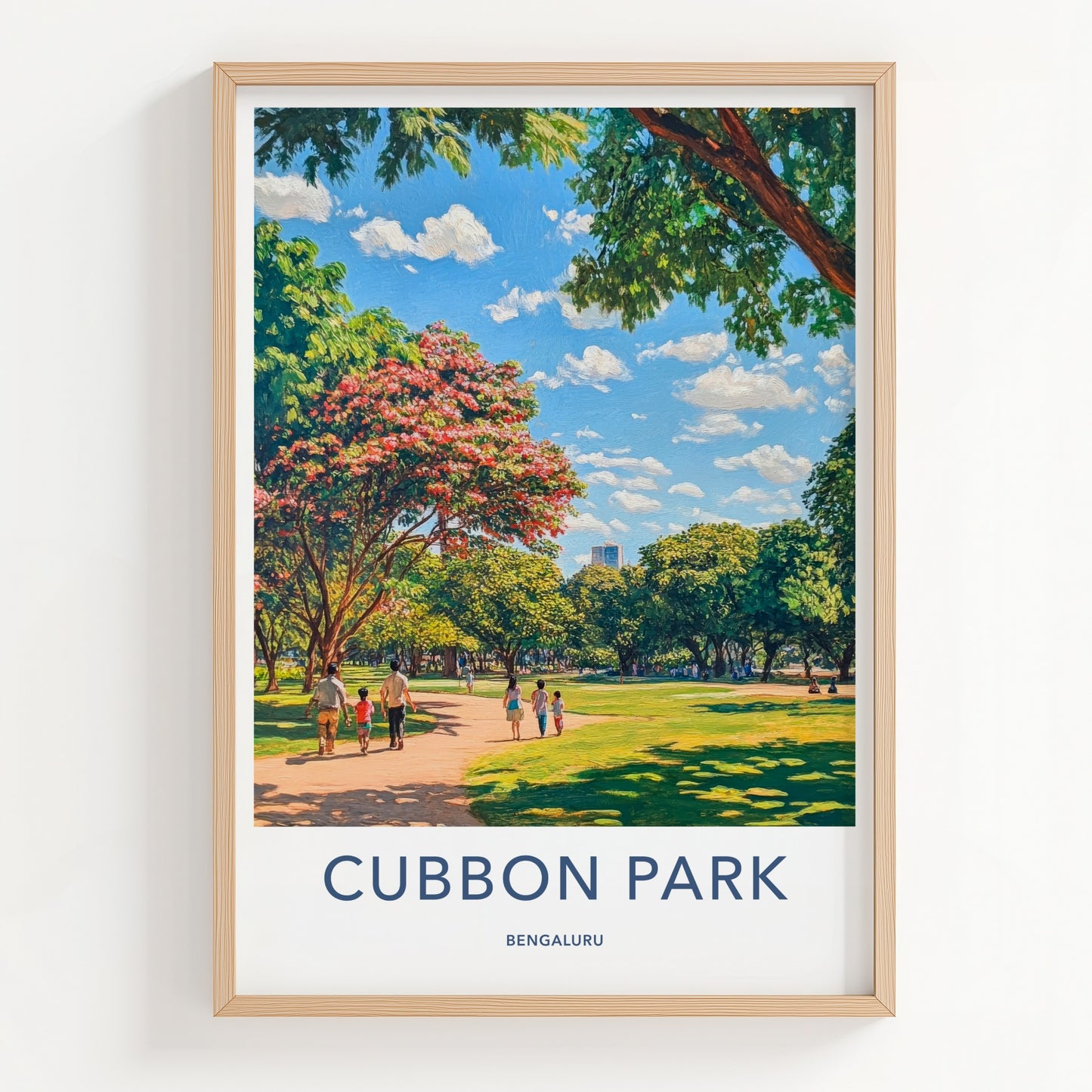 Cubbon Park Poster - India Travel Art - Karnataka Park Path People Home Decor