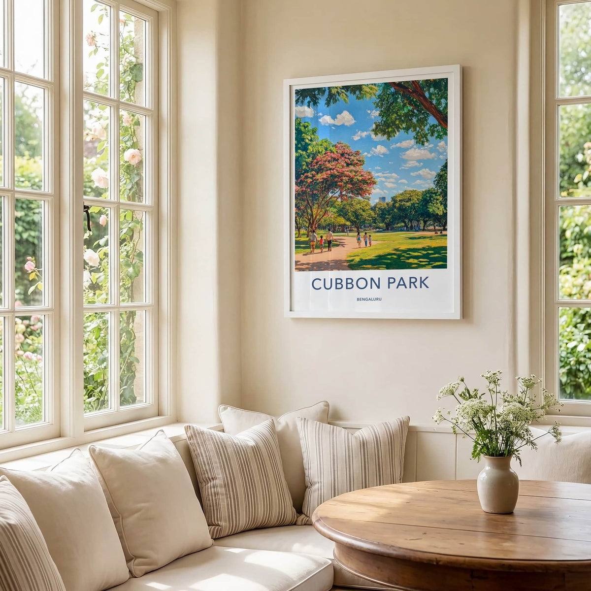 Cubbon Park Poster - India Travel Art - Karnataka Park Path People Home Decor