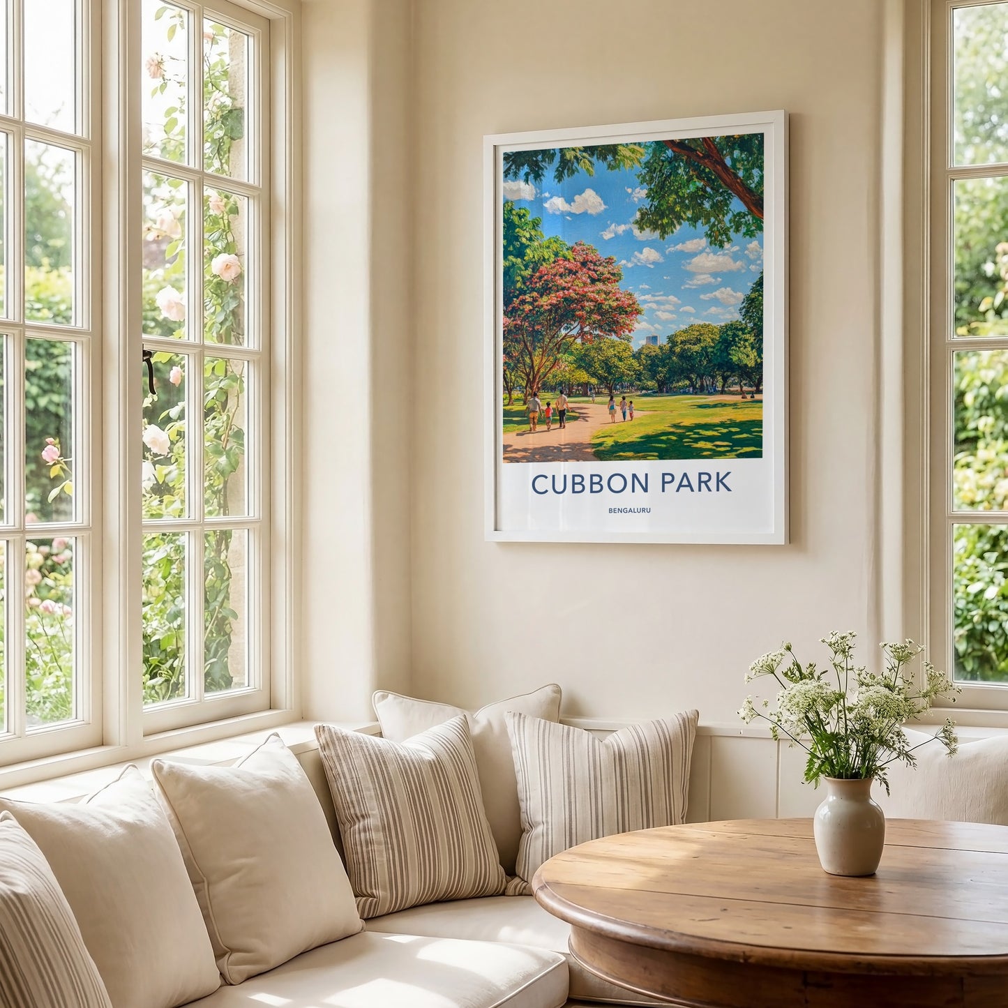 Cubbon Park Poster - India Travel Art - Karnataka Park Path People Home Decor