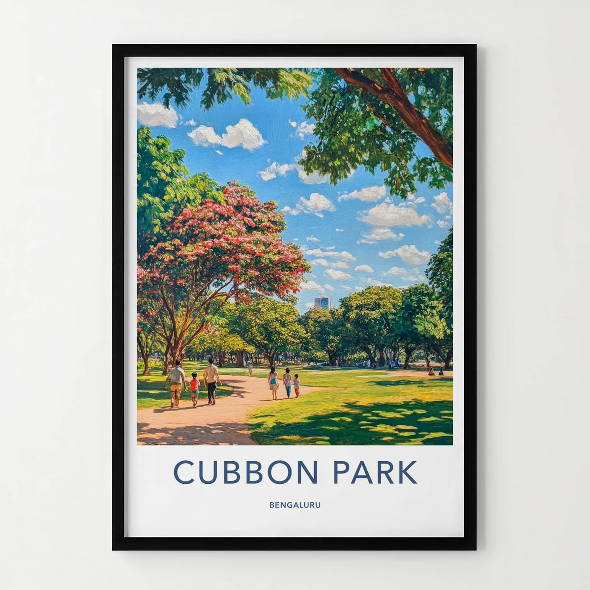 Cubbon Park Poster - India Travel Art - Karnataka Park Path People Home Decor