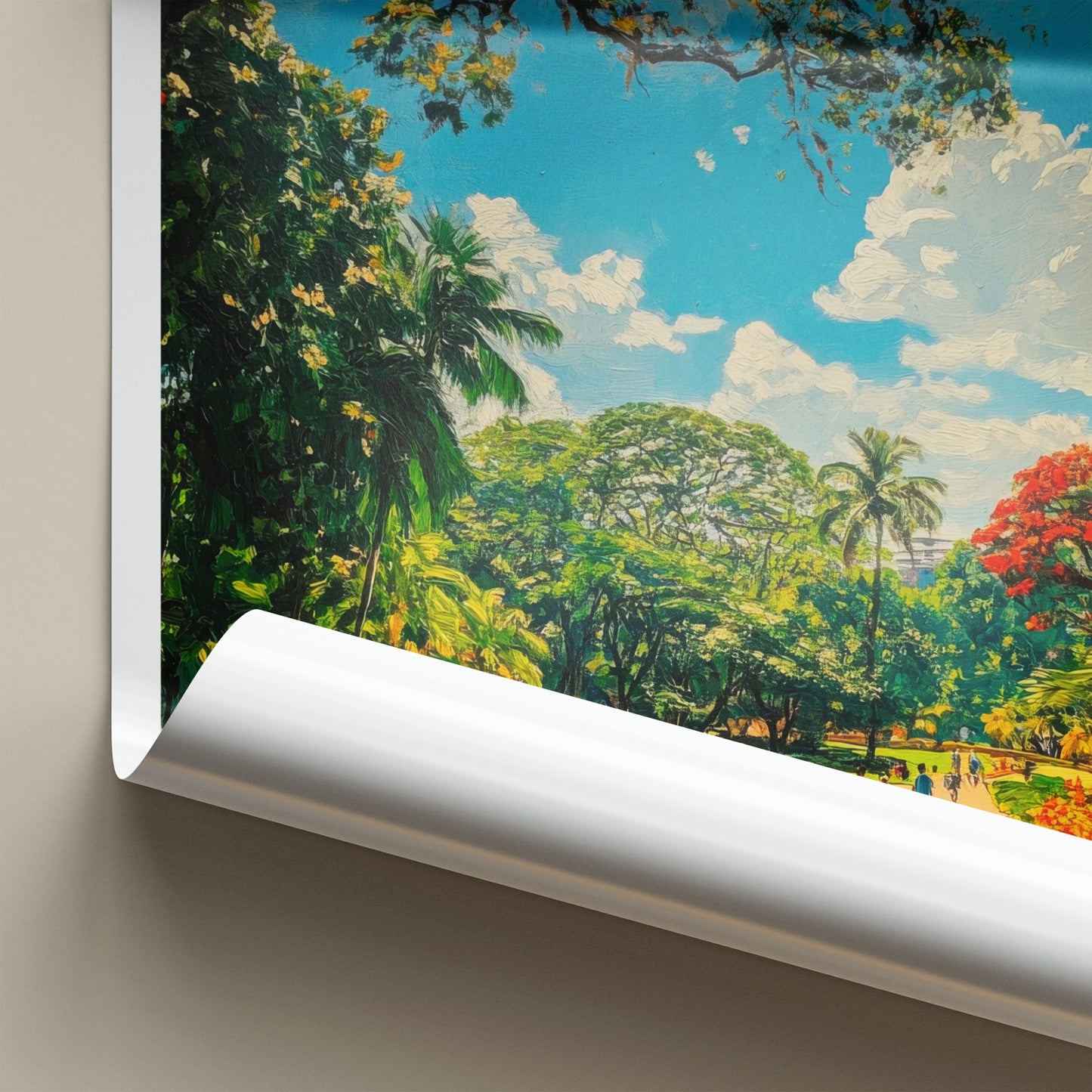 Cubbon Park Poster - India Travel Art - Karnataka People Walk Pathway Home Decor