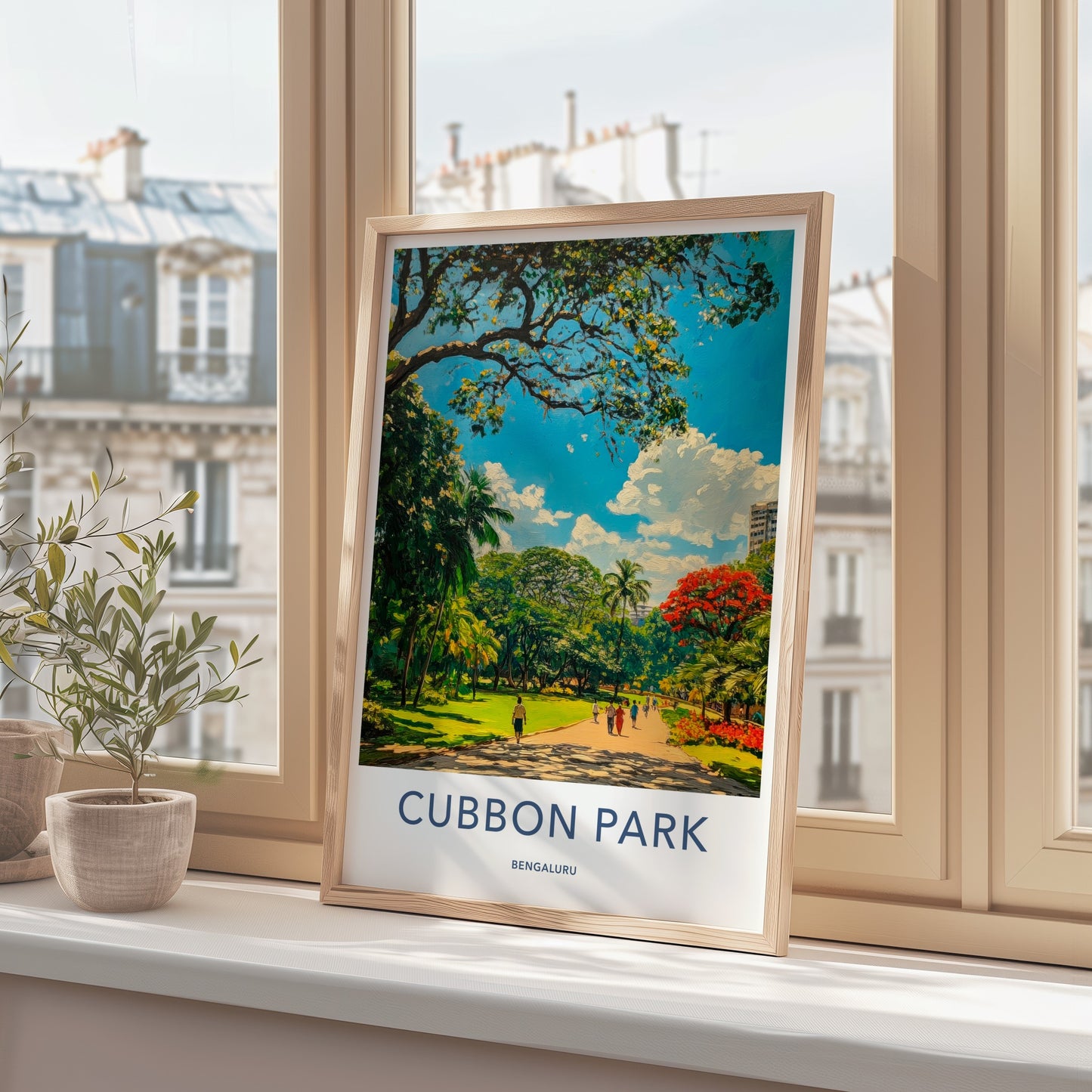Cubbon Park Poster - India Travel Art - Karnataka People Walk Pathway Home Decor