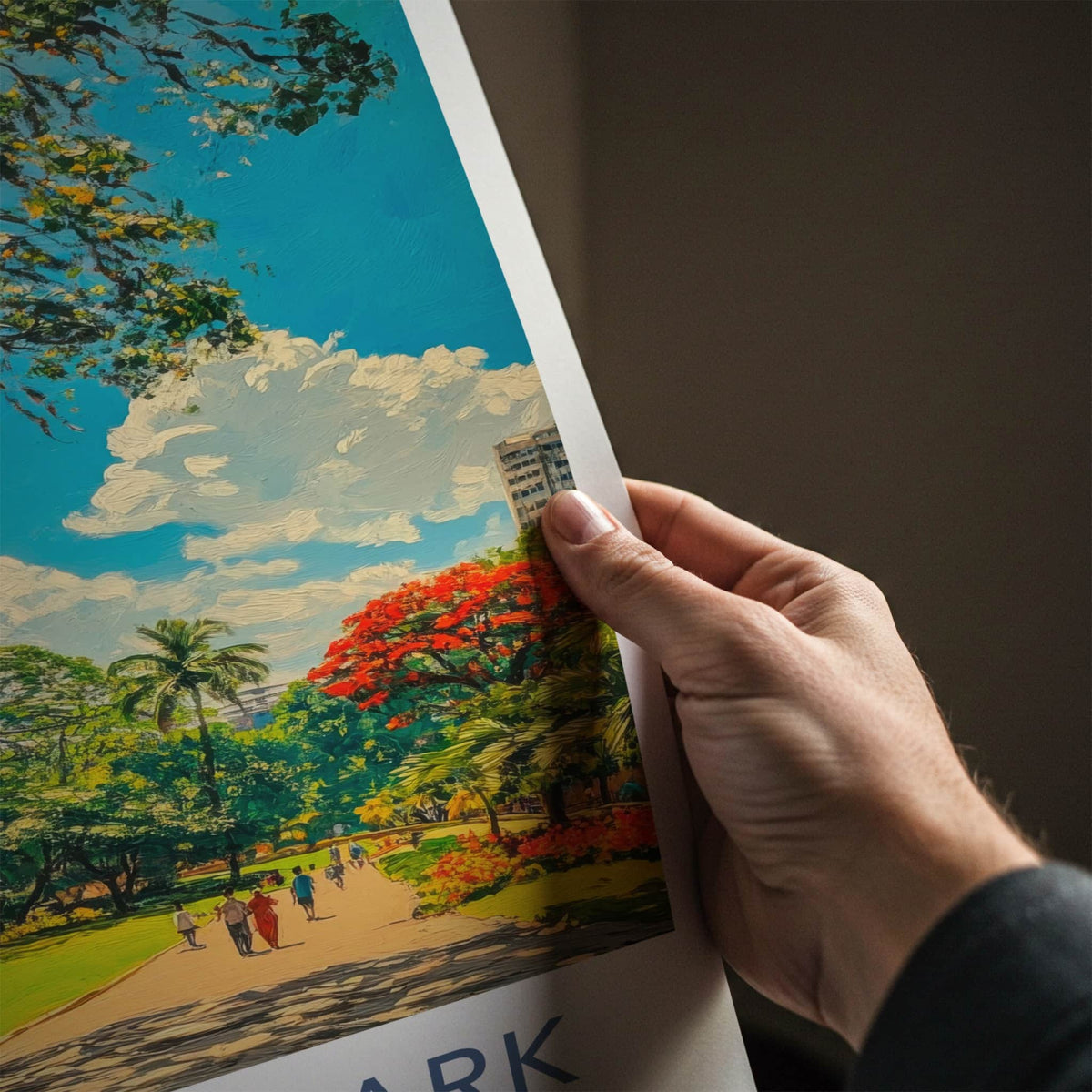 Cubbon Park Poster - India Travel Art - Karnataka People Walk Pathway Home Decor
