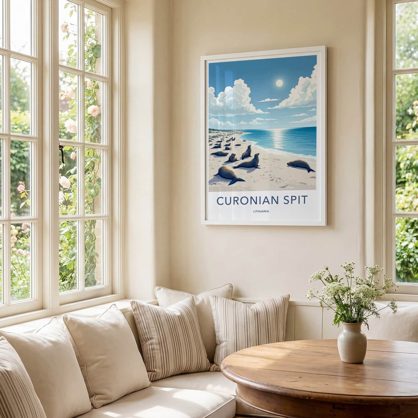 Curonian Spit Poster - Lithuania Travel Art - Seals Sunny Beach Home Decor