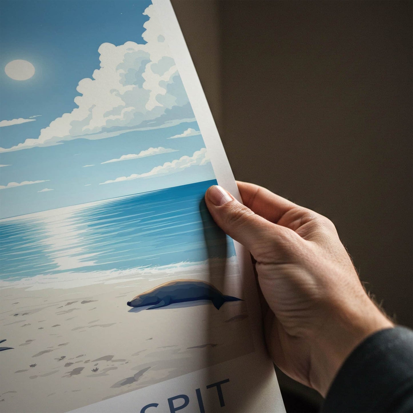 Curonian Spit Poster - Lithuania Travel Art - Seals Sunny Beach Home Decor