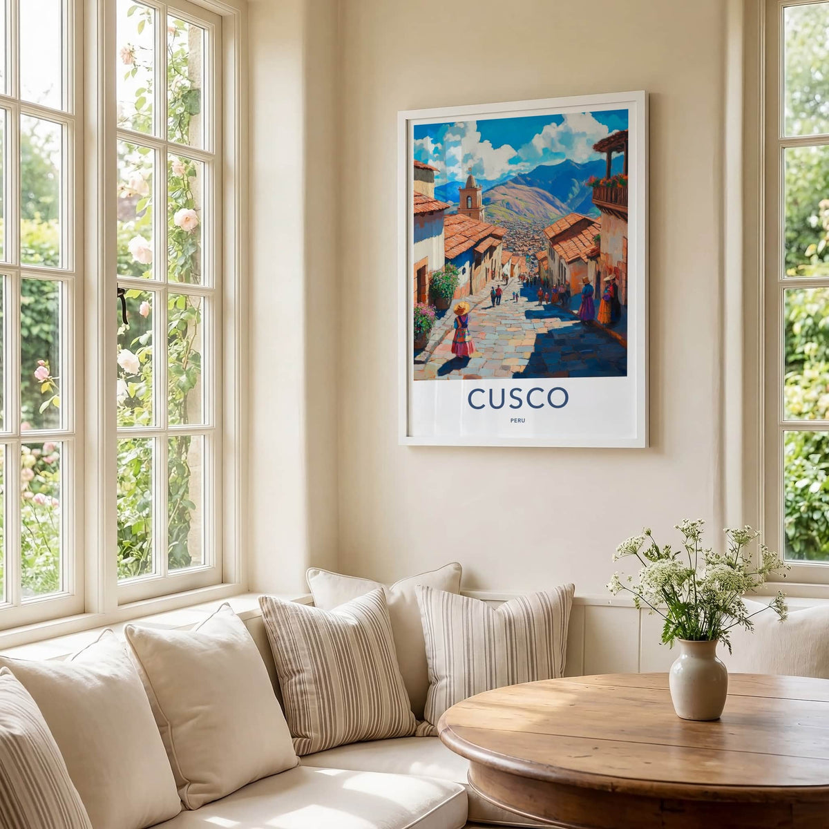Cusco Poster - Peru Framed Print - Andean Street View Lounge Decor