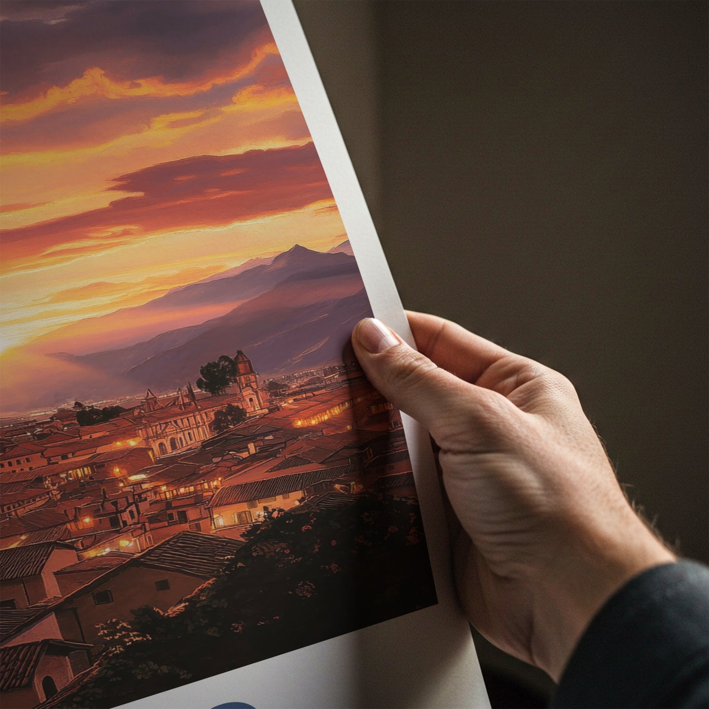 Cusco Poster - Peru Framed Print - Vibrant Sunset City Framed Decor