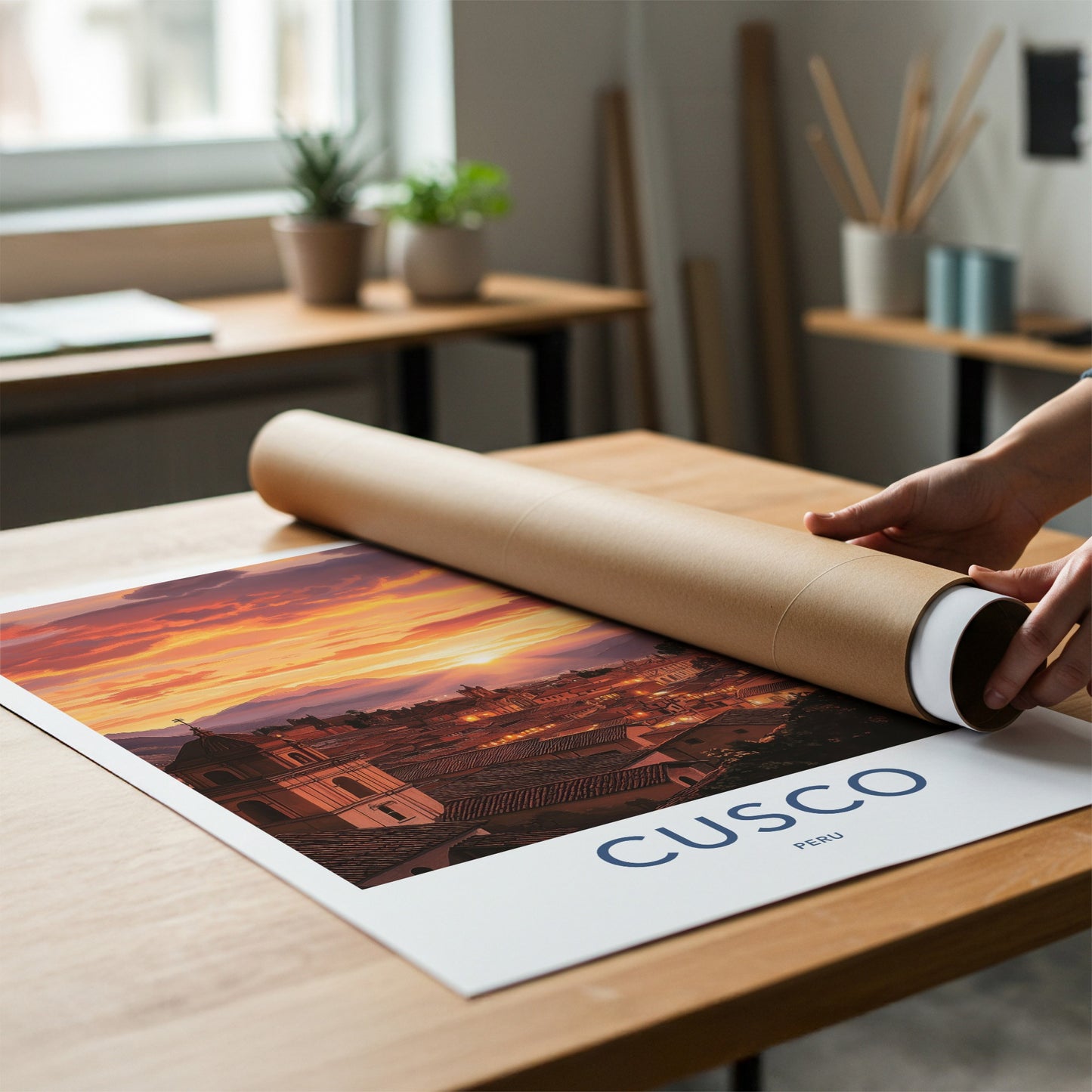 Cusco Poster - Peru Framed Print - Vibrant Sunset City Framed Decor