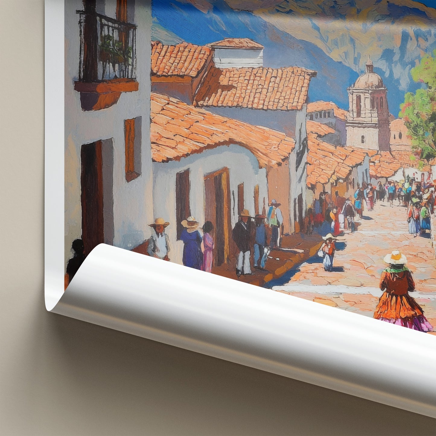 Cusco Poster - Peru Travel Art - Cobblestone Town View Home Decor