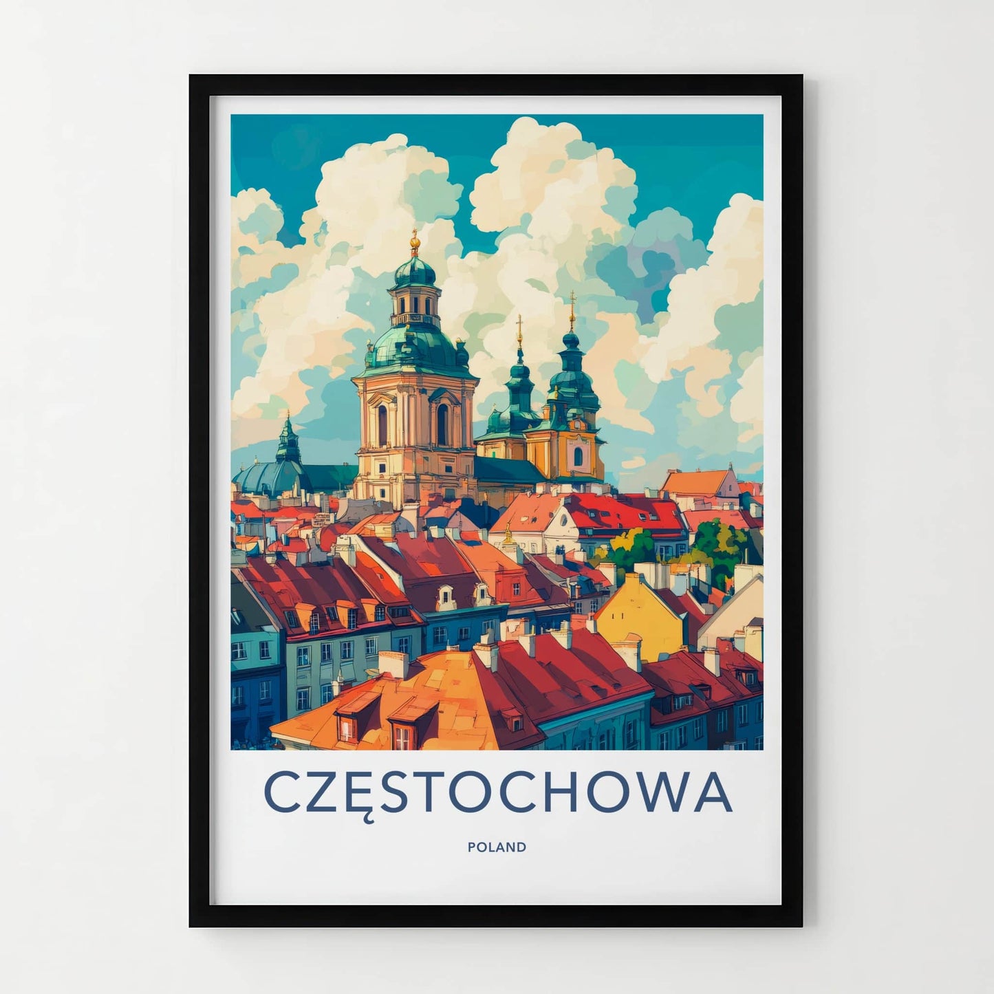 Czestochowa Poster - Poland Wall Art - Old Town Architecture Home Decor