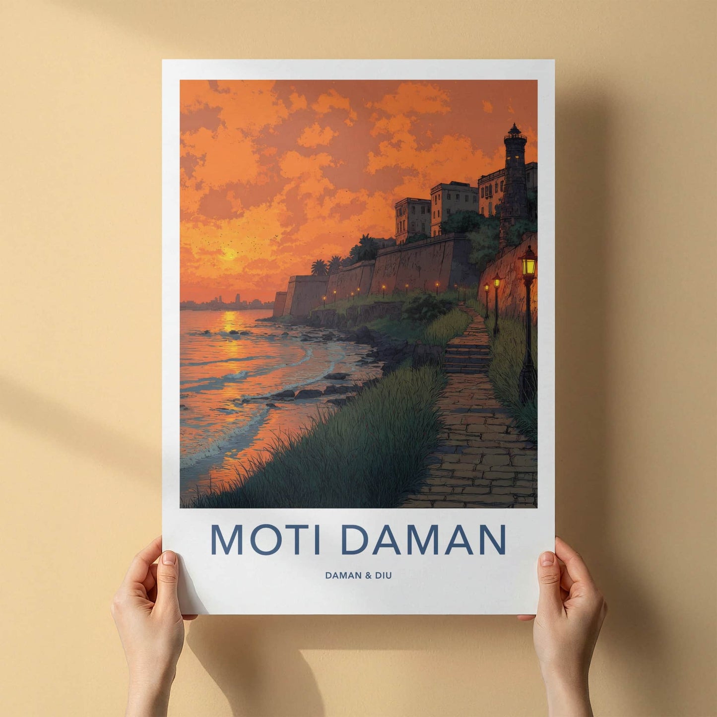 Moti Daman Poster - India Travel Art