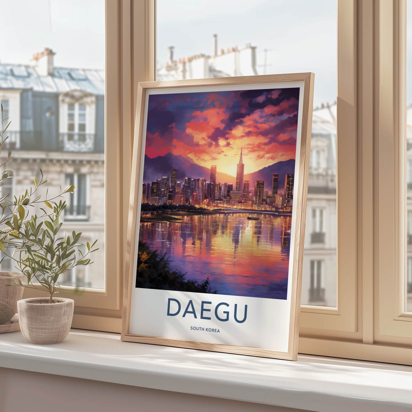 Daegu Poster - South Korea Art Print - Vibrant City Glow Wall Decor