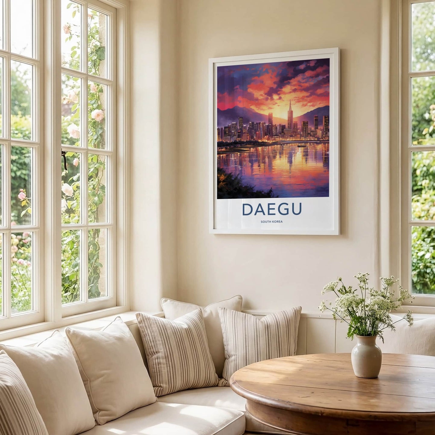 Daegu Poster - South Korea Art Print - Vibrant City Glow Wall Decor
