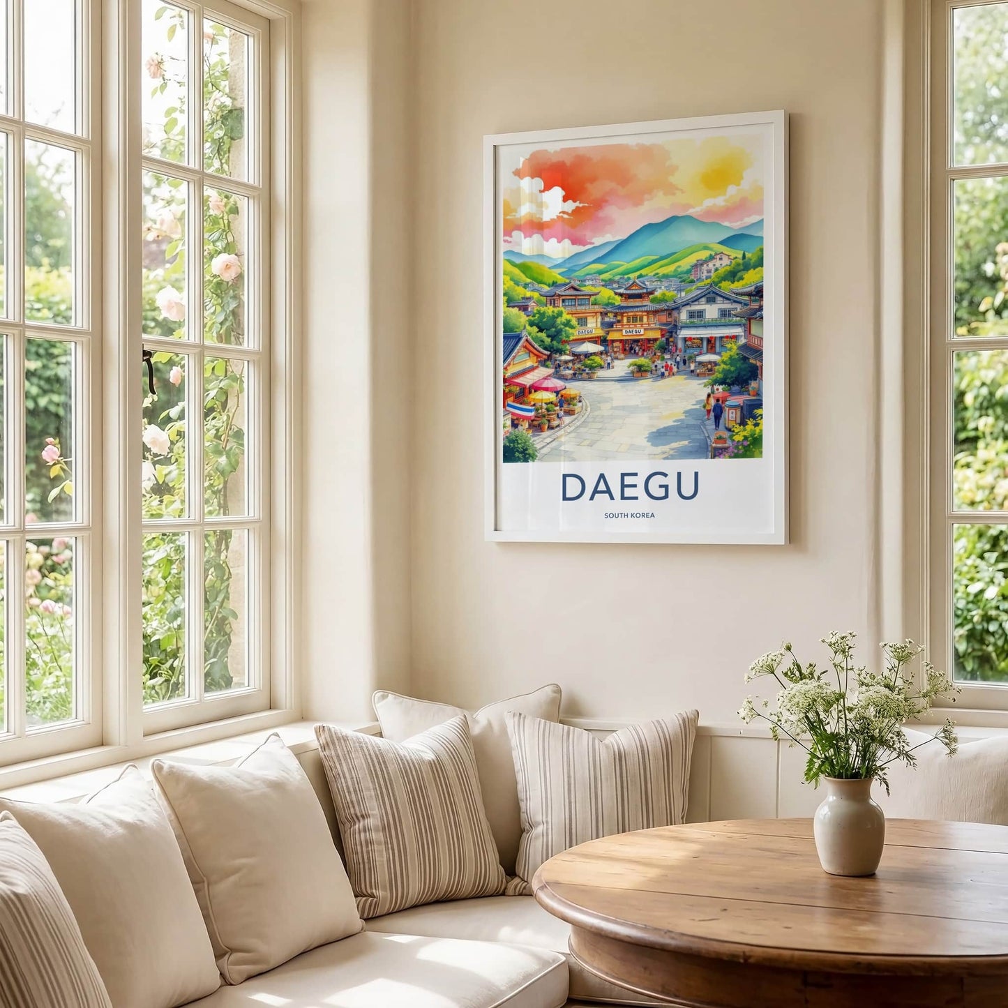 Daegu Poster - South Korea Travel Art - Vibrant Market Street Home Decor