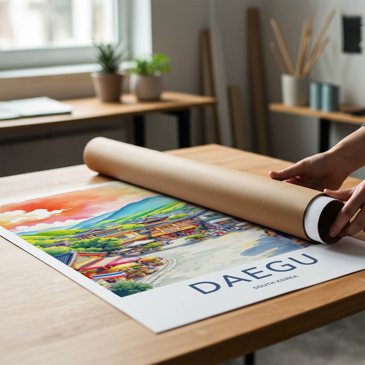 Daegu Poster - South Korea Travel Art - Vibrant Market Street Home Decor