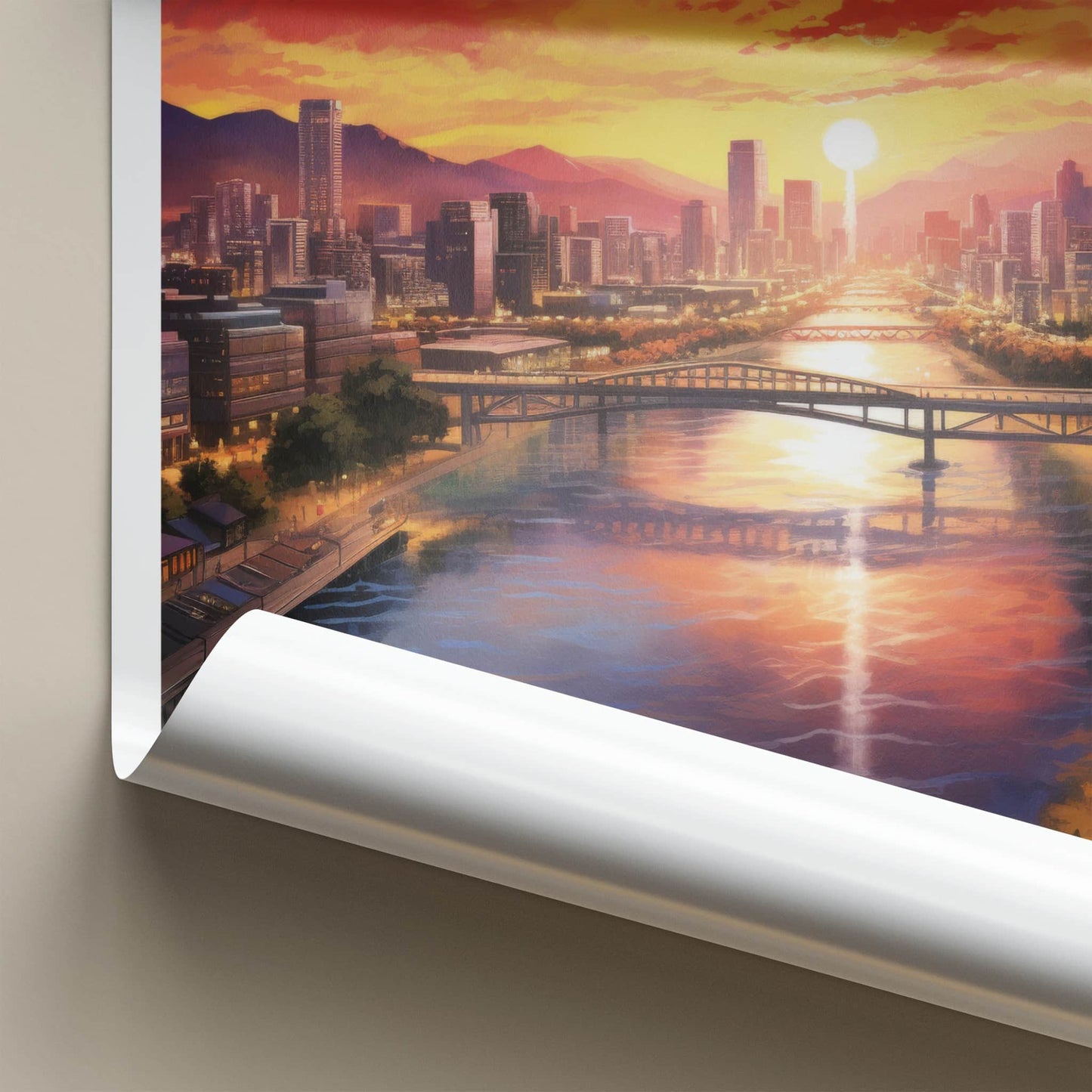 Daegu Poster - South Korea Travel Art - Vibrant Sunset City Home Decor