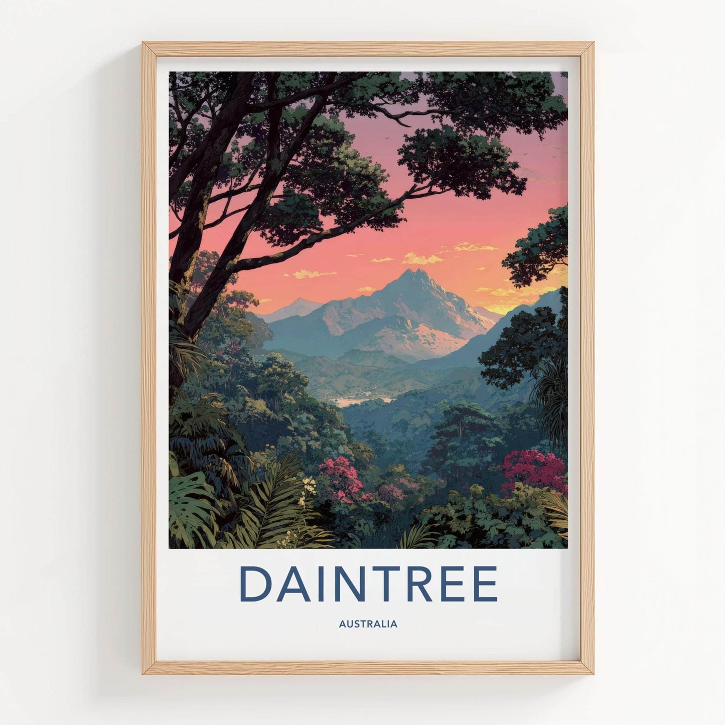 Daintree Poster - Australia Scenic Art - Jungle Sunset Peak Home Decor