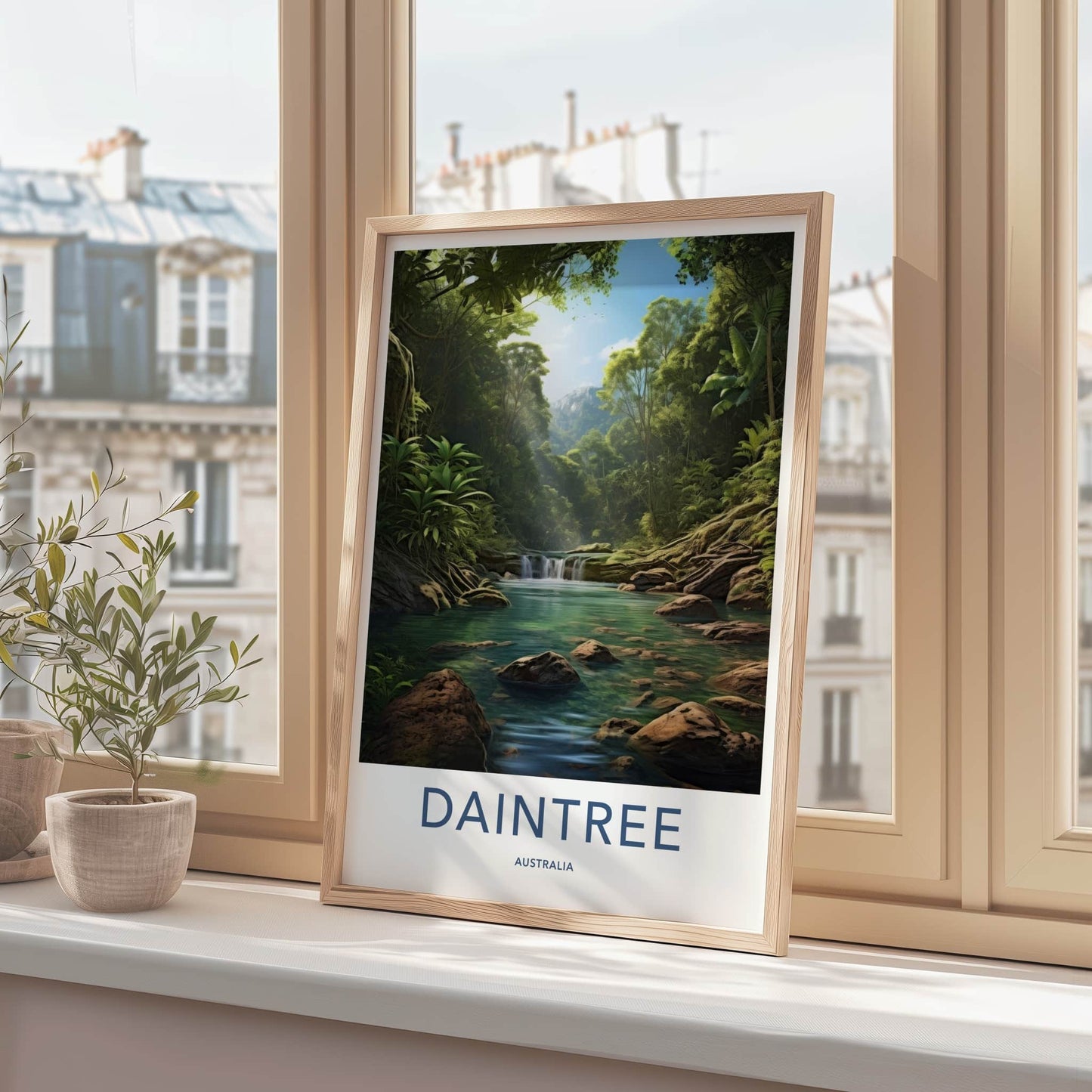Daintree Poster - Australia Travel Art - Jungle River Waterfall Home Decor