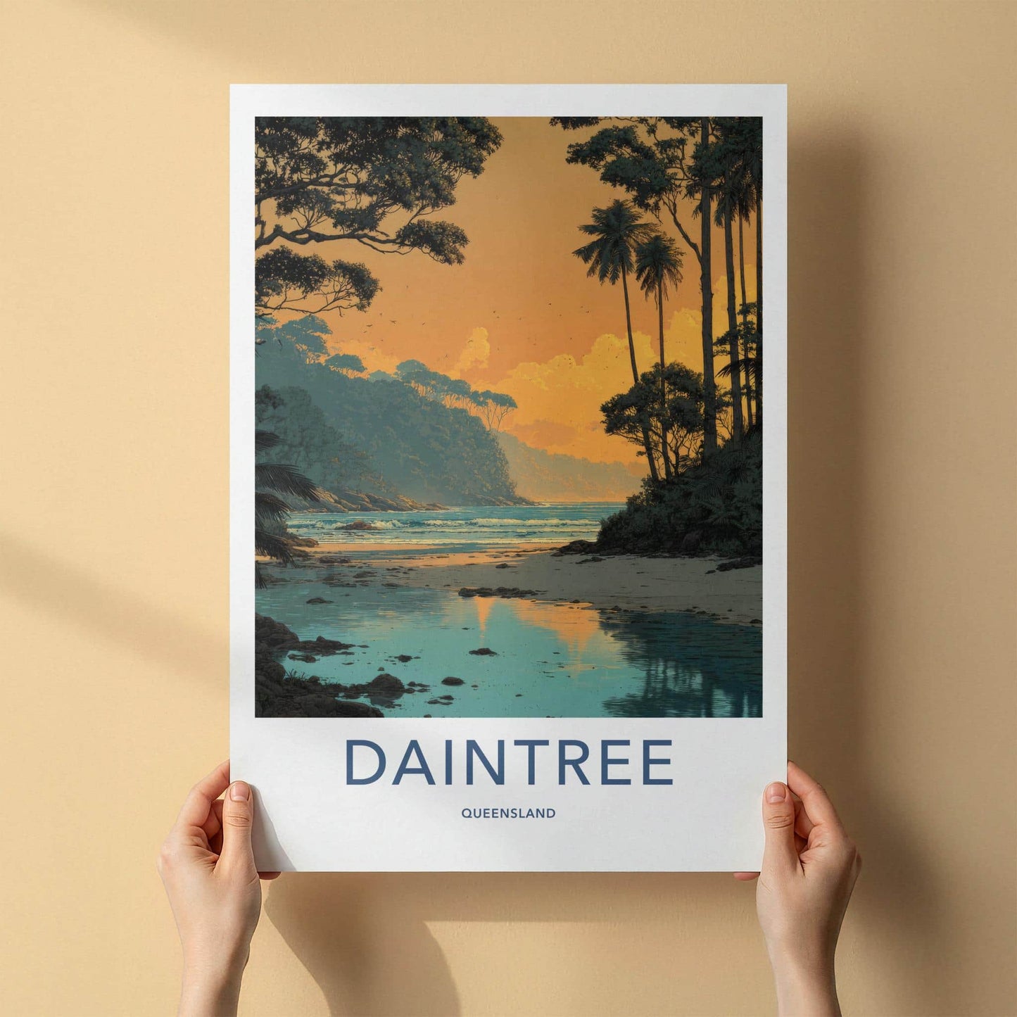Daintree Poster - Australia Travel Art - Lush coastal reflections Home Decor