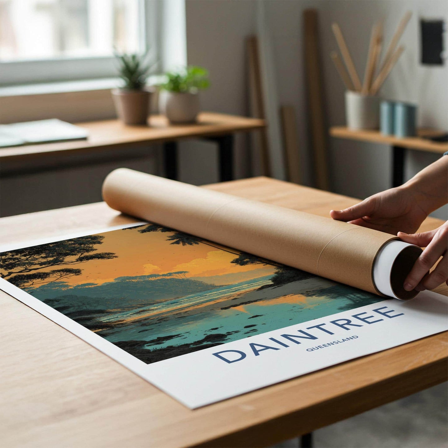 Daintree Poster - Australia Travel Art - Lush coastal reflections Home Decor