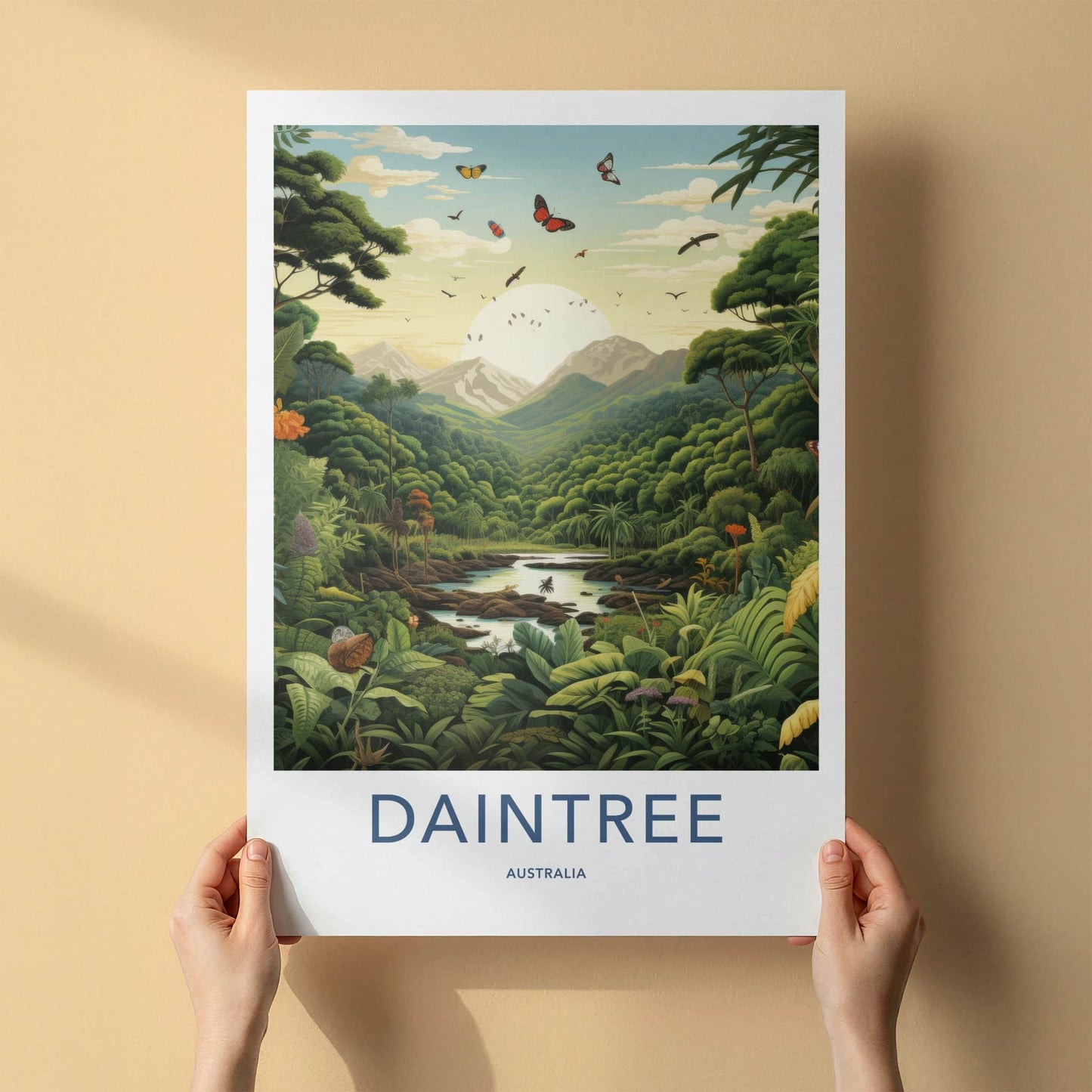 Daintree Poster - Australia Travel Art - Lush River Valley Home Decor