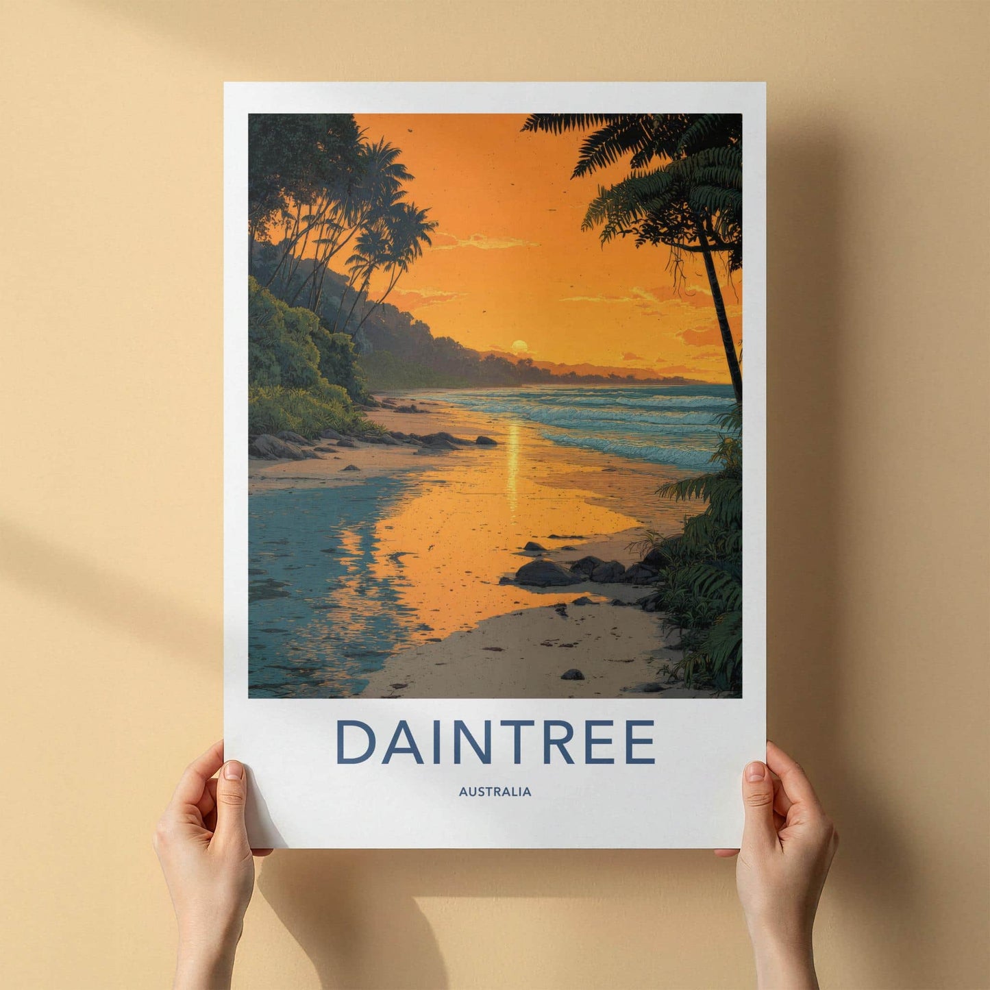Daintree Poster - Australia Travel Art - Tropical Beach Glow Home Decor