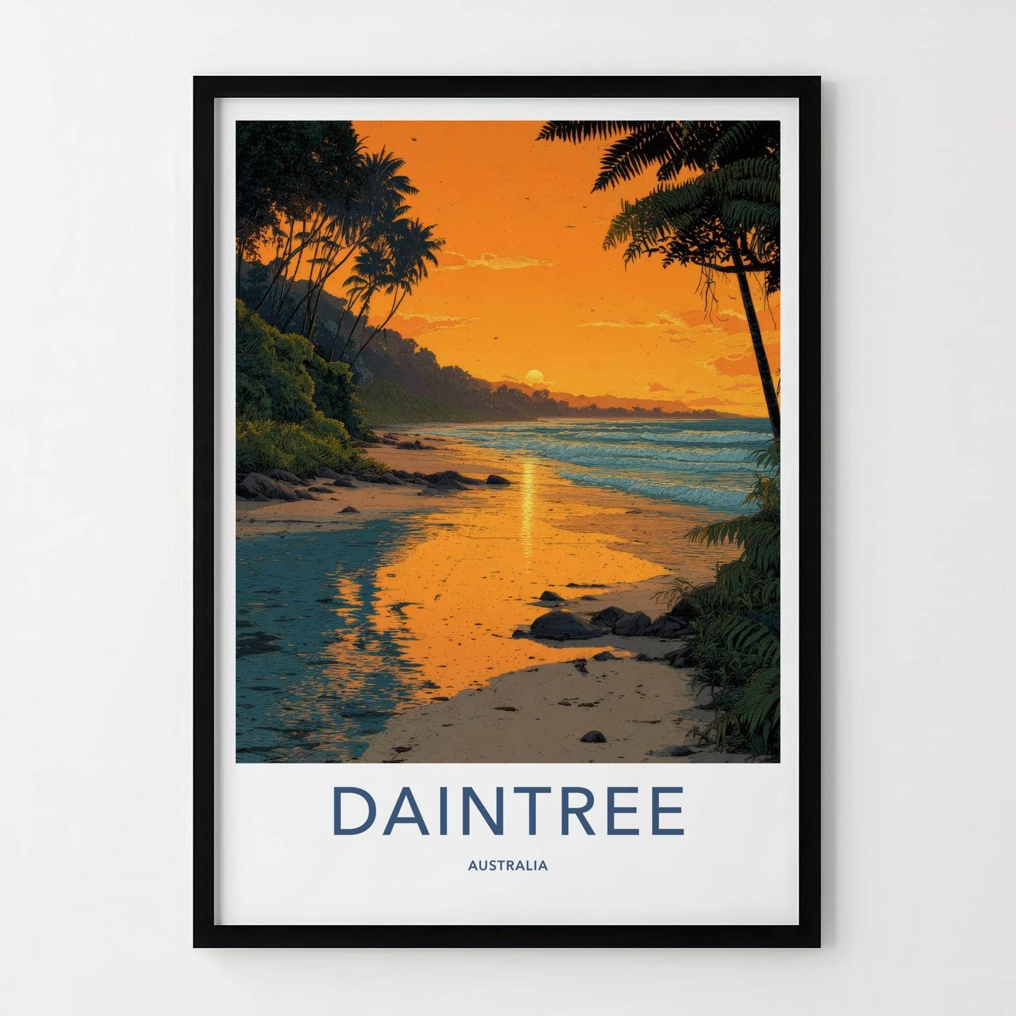 Daintree Poster - Australia Travel Art - Tropical Beach Glow Home Decor