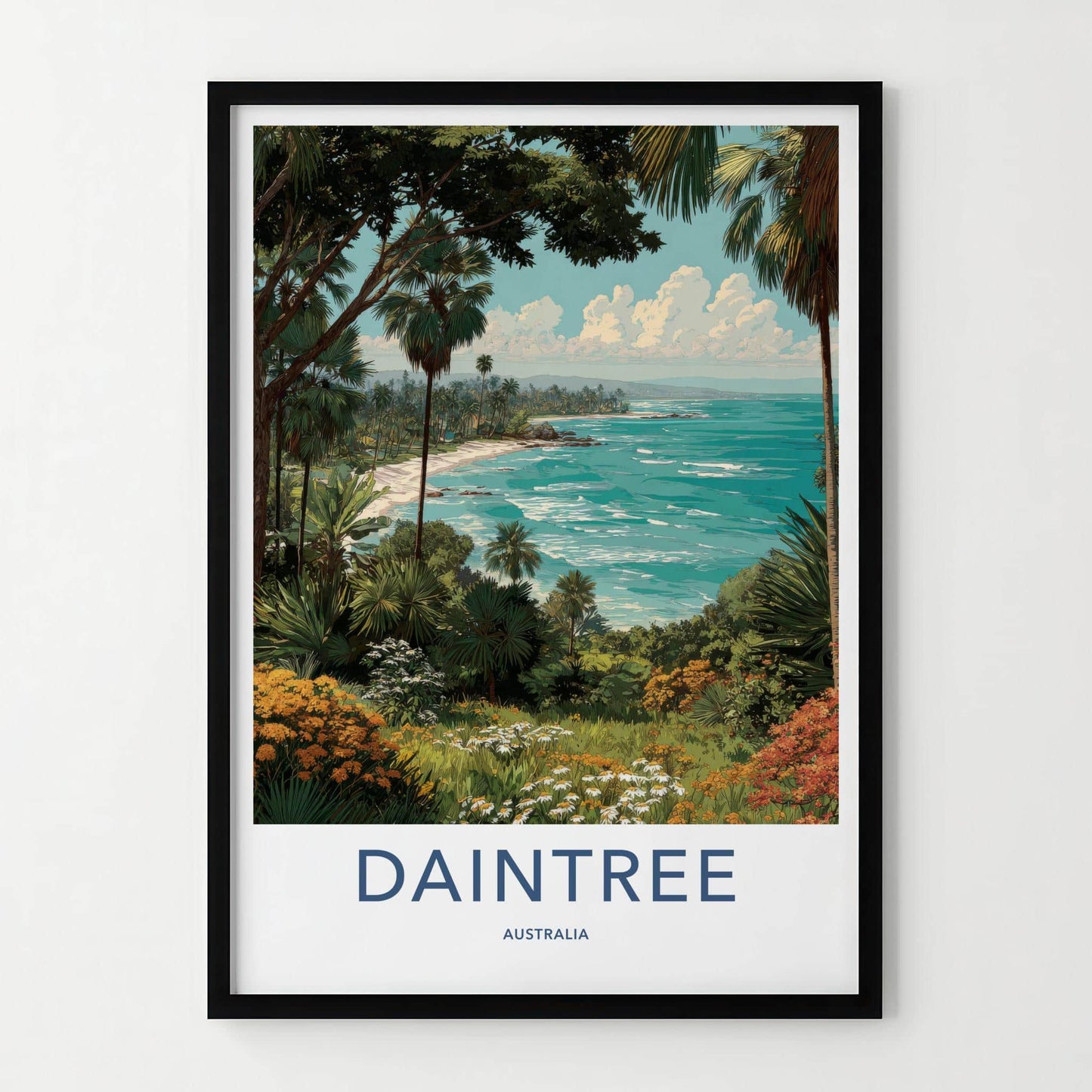 Daintree Poster - Australia Travel Art - Tropical Beach Ocean Wall Decor
