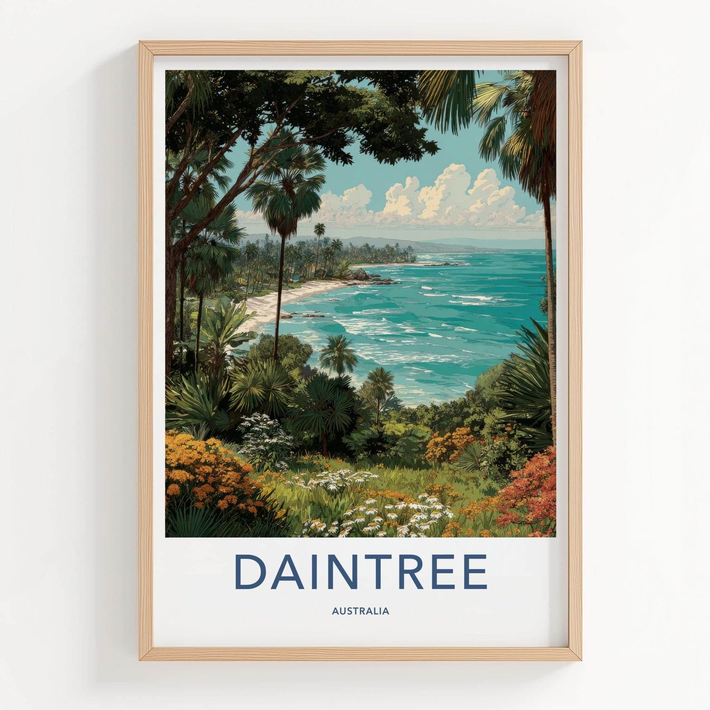 Daintree Poster - Australia Travel Art - Tropical Beach Ocean Wall Decor