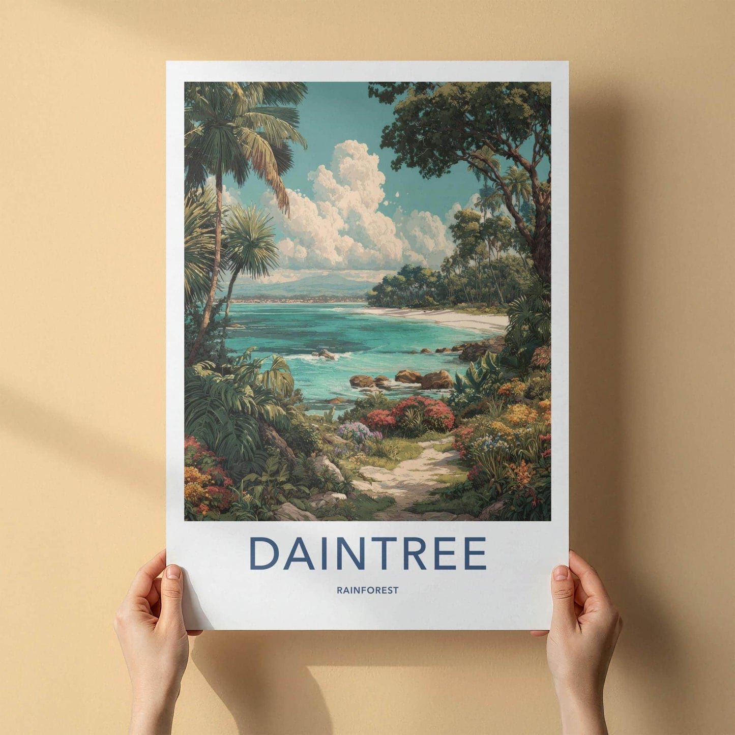 Daintree Poster - Australia Travel Art - Tropical Beach Path Home Decor