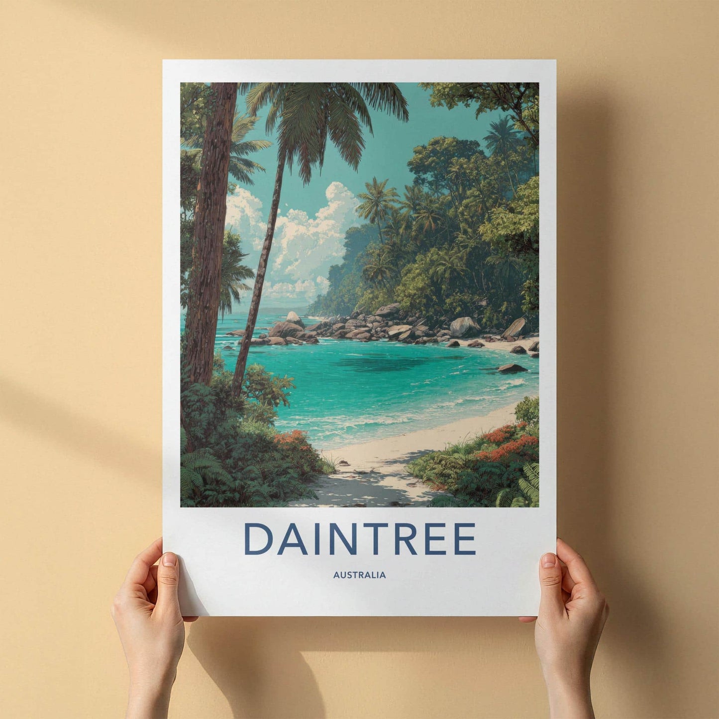 Daintree Poster - Australia Travel Art - Tropical Beach Scene Home Decor