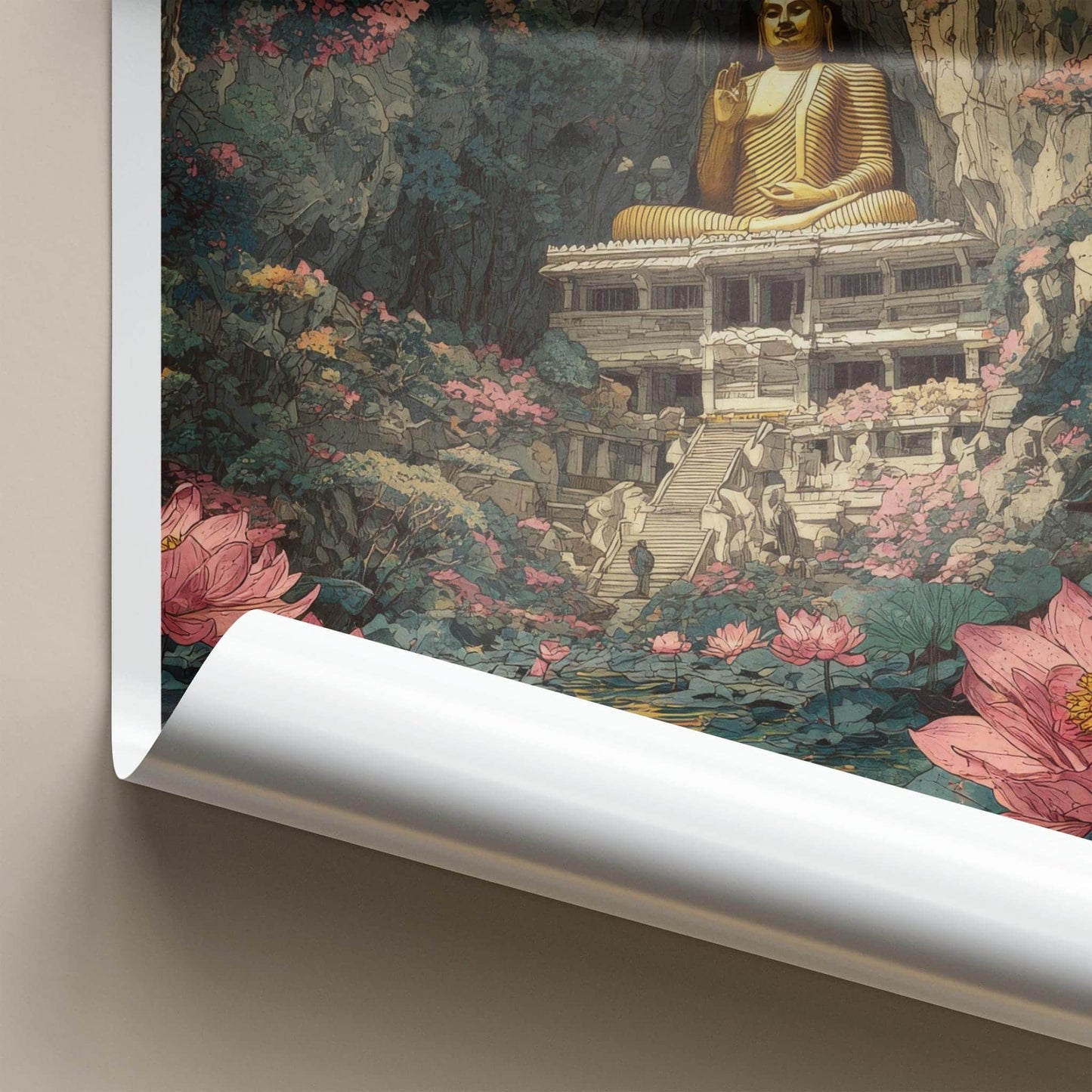 Dambulla Poster - Sri Lanka Travel Print - Mystical Buddha Cave Wall Decor