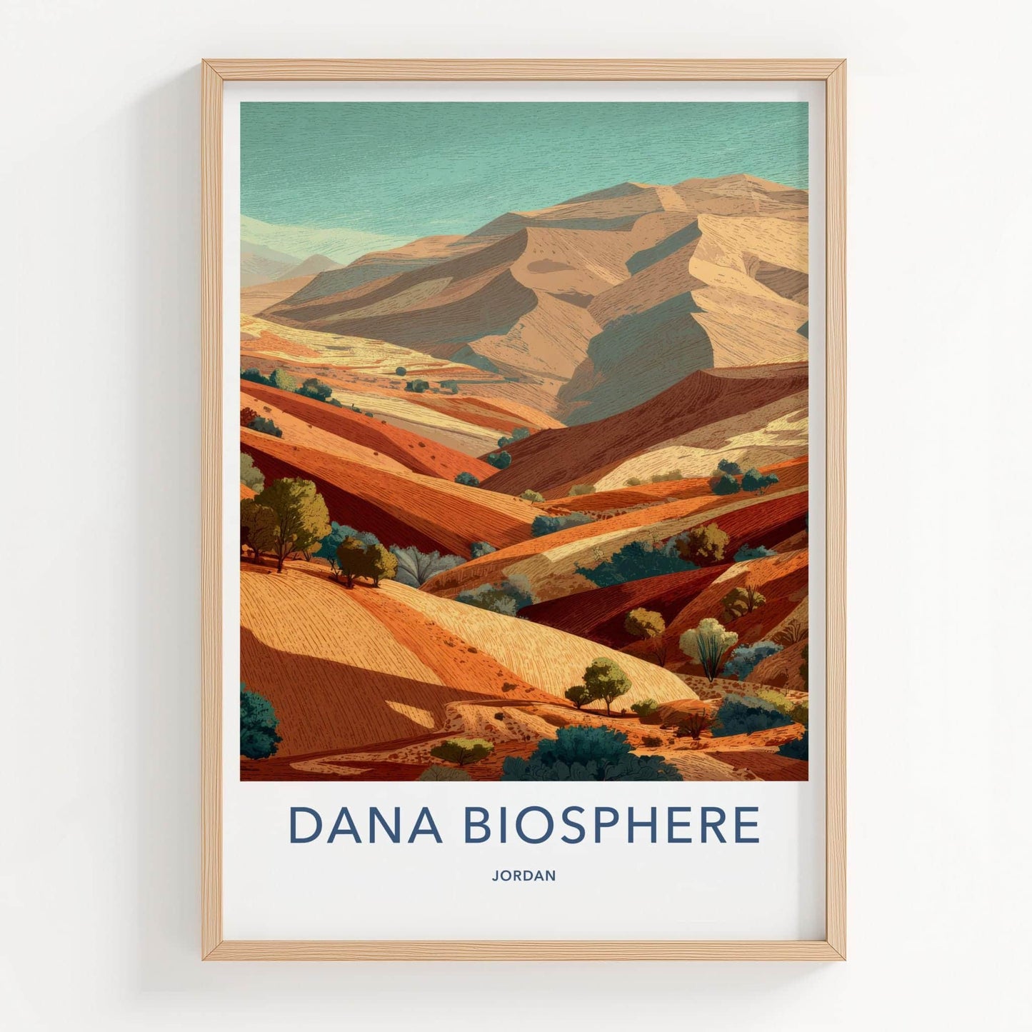 Dana Biosphere Poster - Jordan Scenic Art - Layered Desert Valley Wall Decor