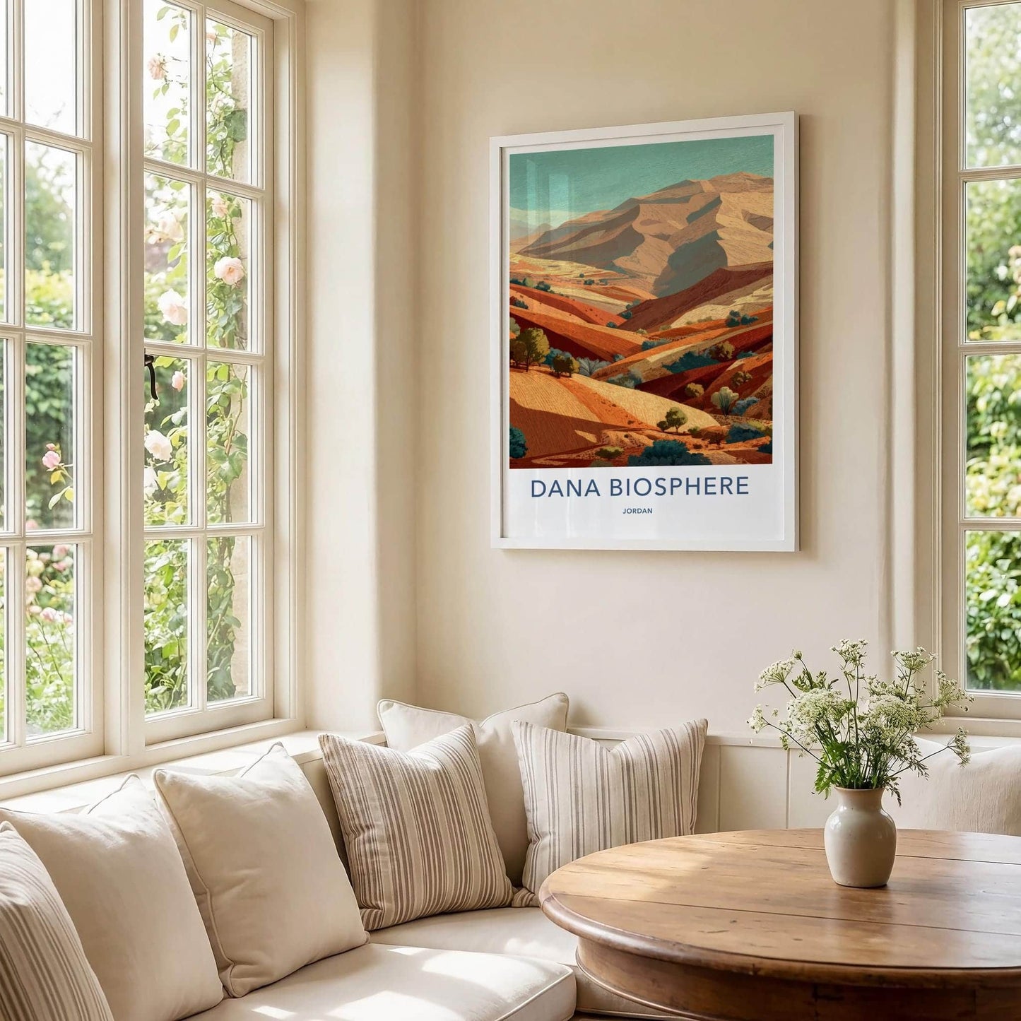 Dana Biosphere Poster - Jordan Scenic Art - Layered Desert Valley Wall Decor