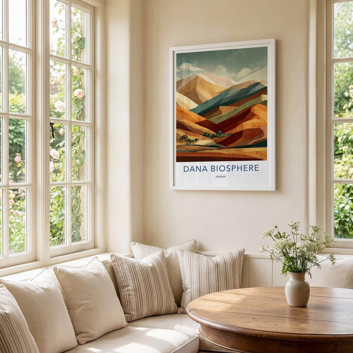 Dana Biosphere Poster - Jordan Travel Art - Layered Desert Hills Home Decor