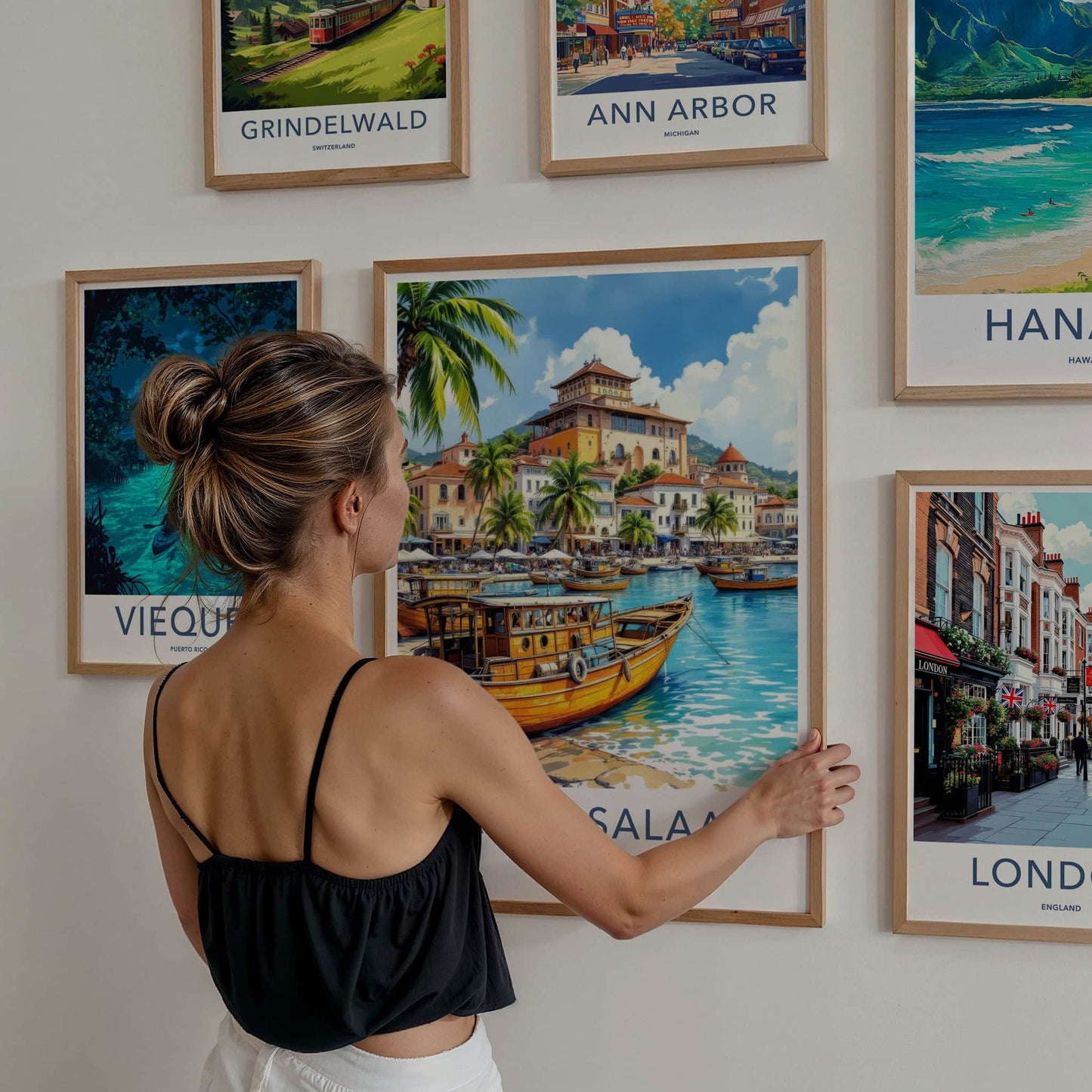 Dar Es Salaam Poster - Tanzania Travel Art - Coastal Town Harbor Home Decor