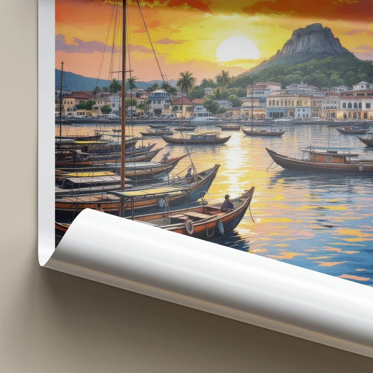 Dar Es Salaam Poster - Tanzania Travel Art - Vibrant Harbor Sunset Wall Decor