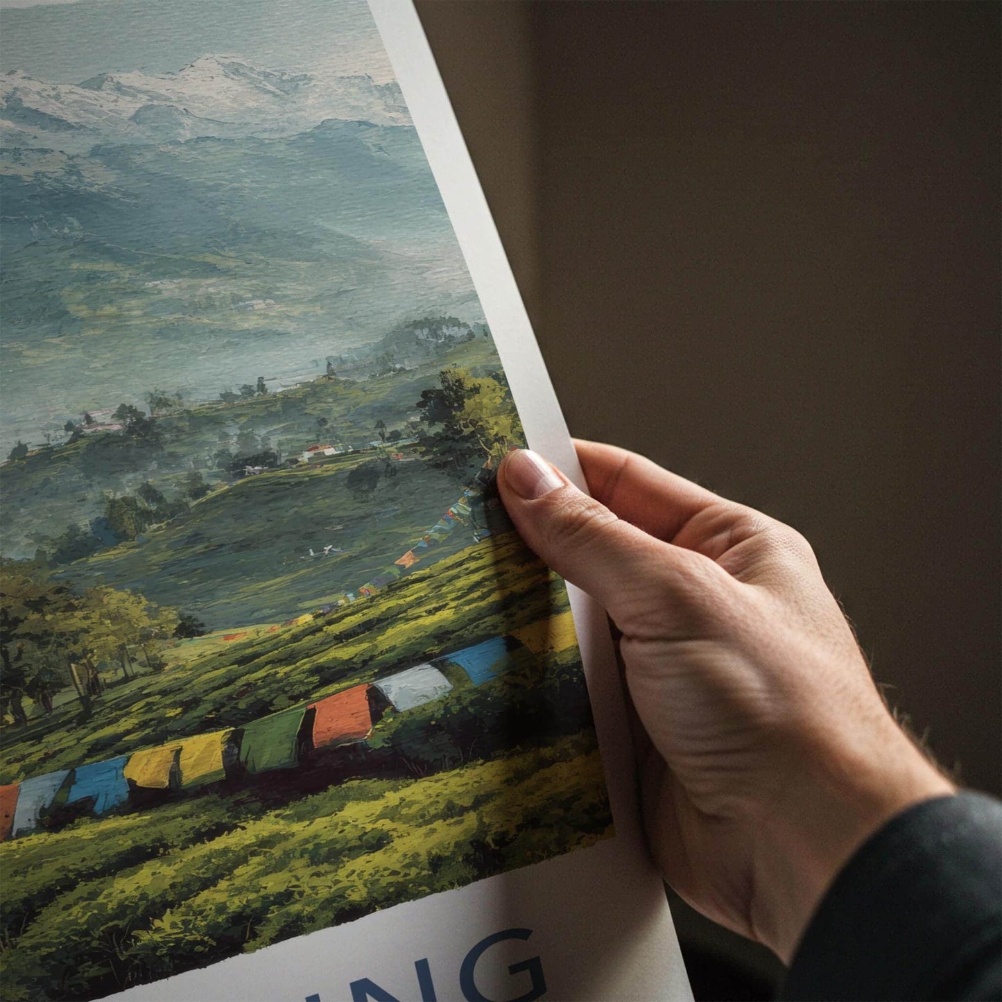Darjeeling Poster - India Scenic Art - West Bengal Himalayan Prayer Flags Wall Decor