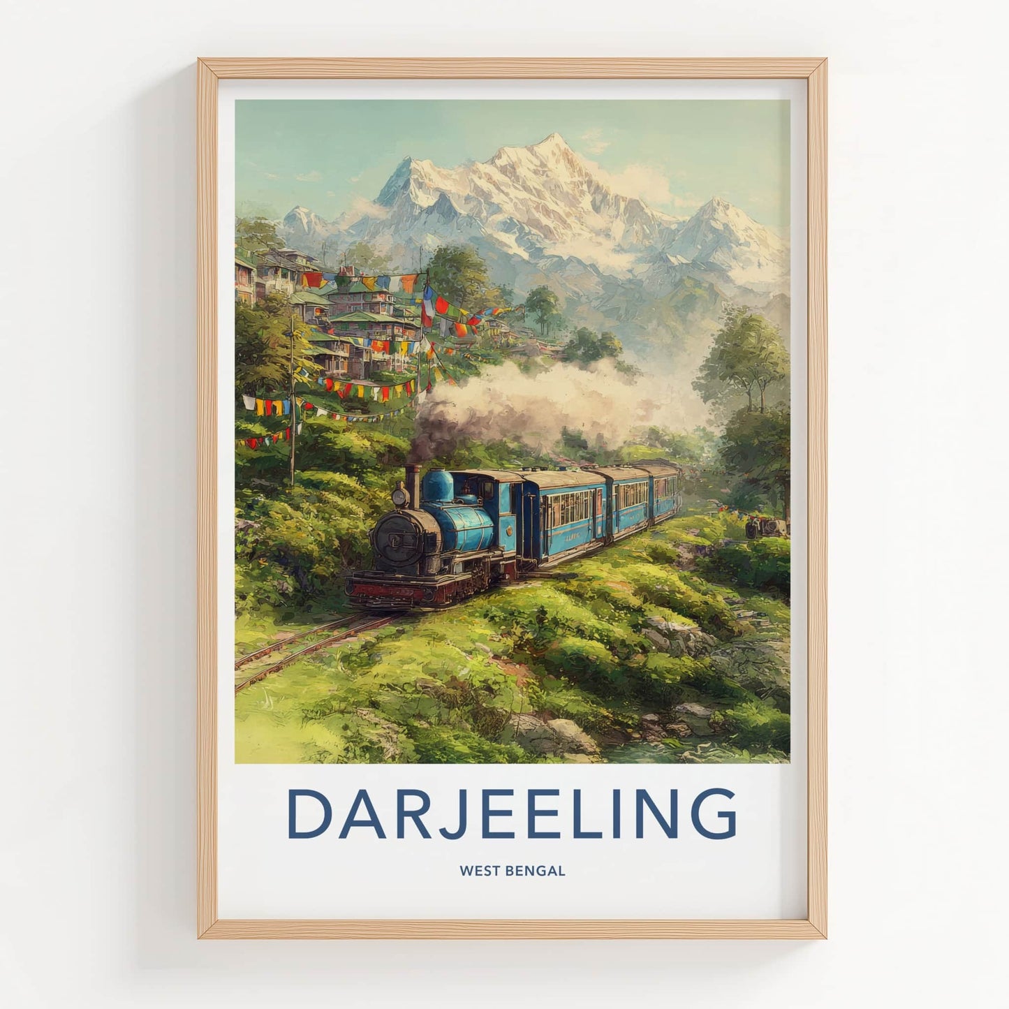 Darjeeling Poster - India Travel Art - West Bengal Hills Train Home Art