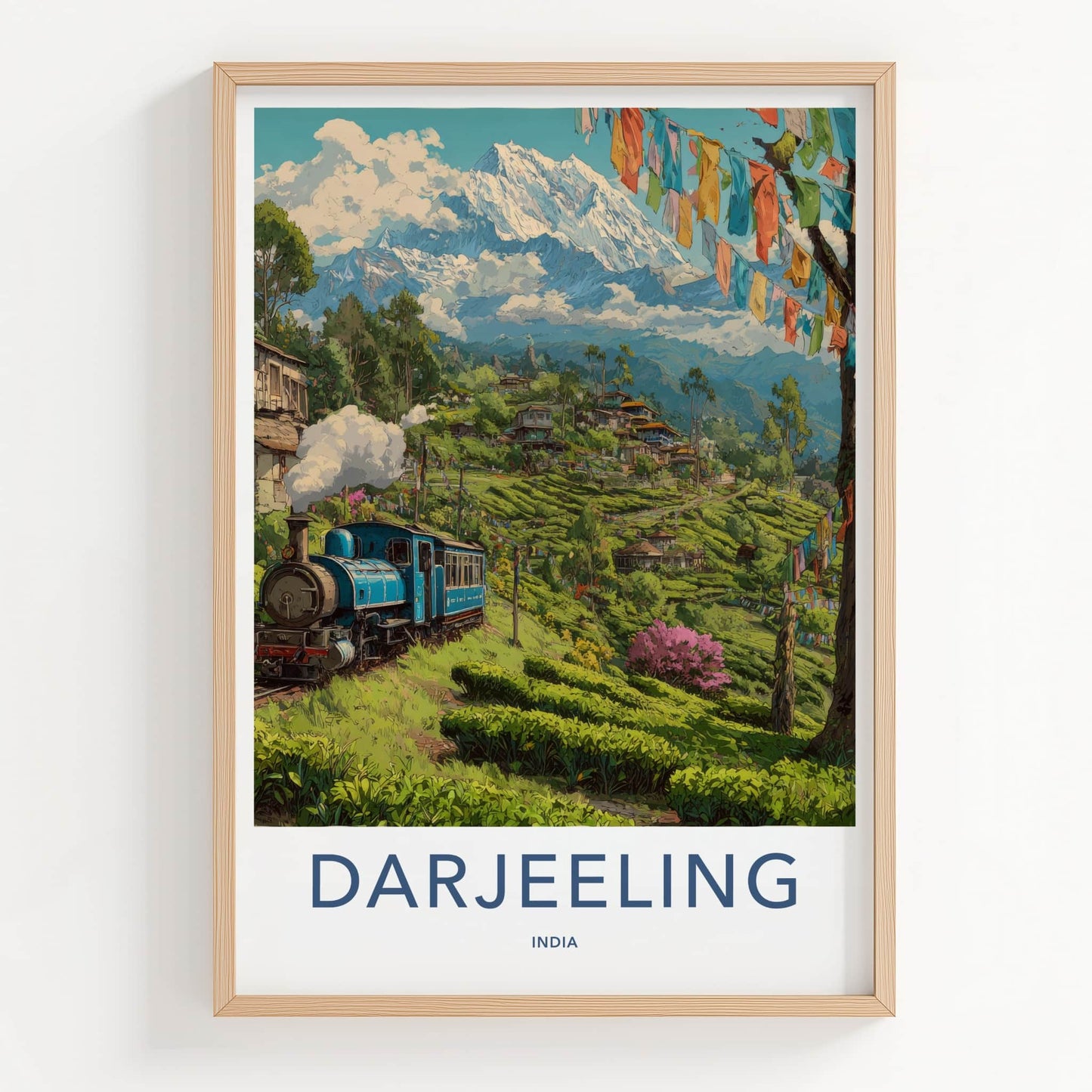 Darjeeling Poster - India Wall Art - West Bengal Blue Train Gallery Art