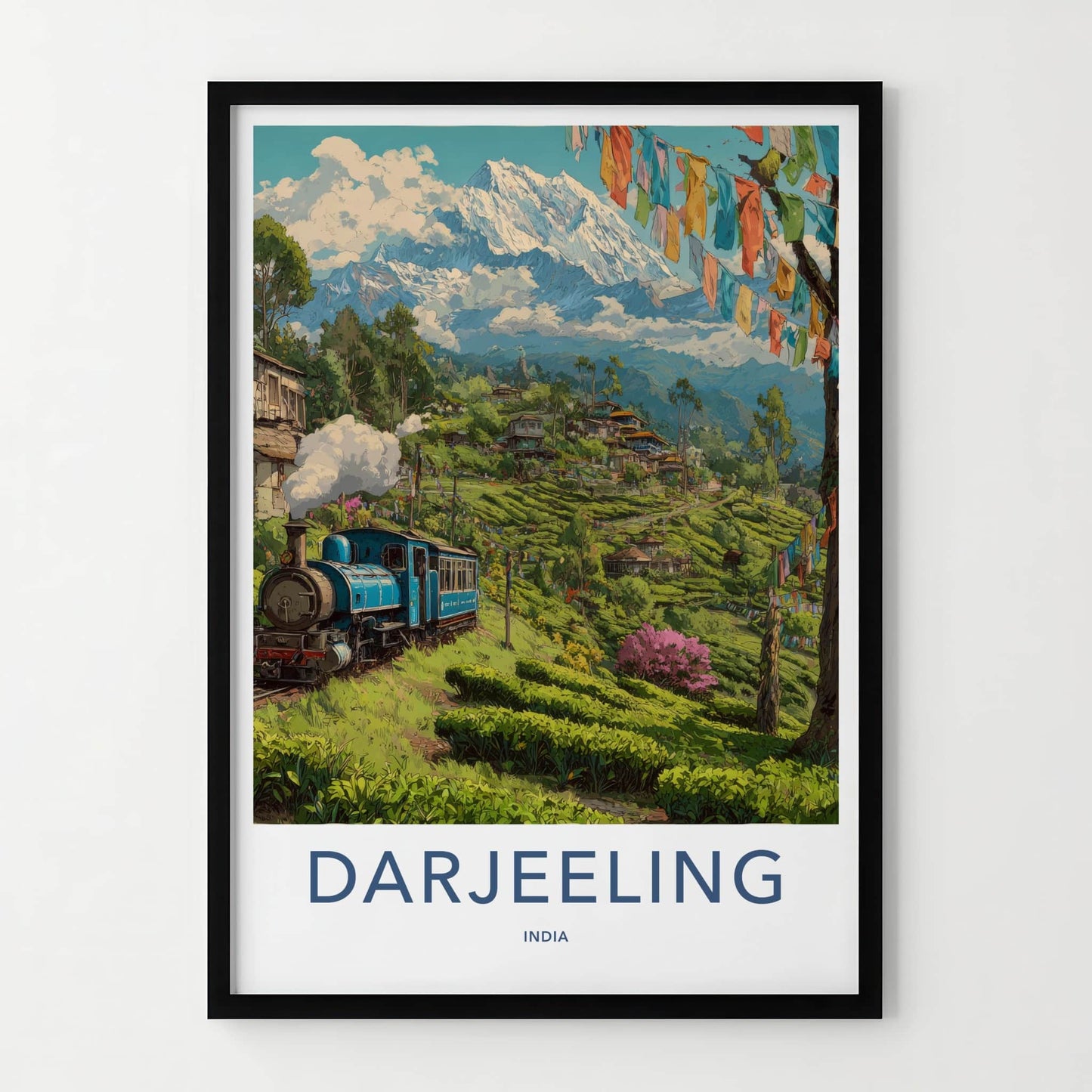 Darjeeling Poster - India Wall Art - West Bengal Blue Train Gallery Art
